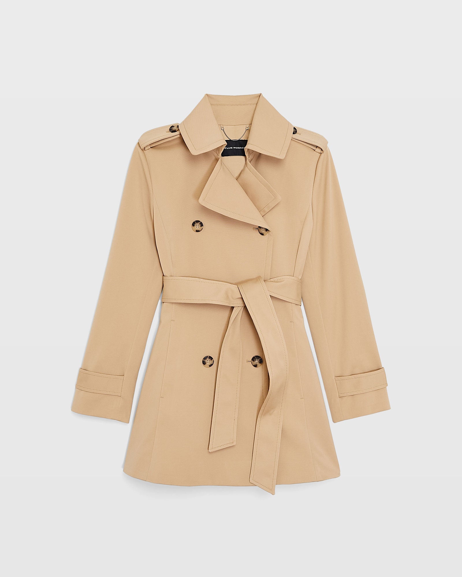 CLUB MONACO - Fit & Flare Trench Coat - Khaki