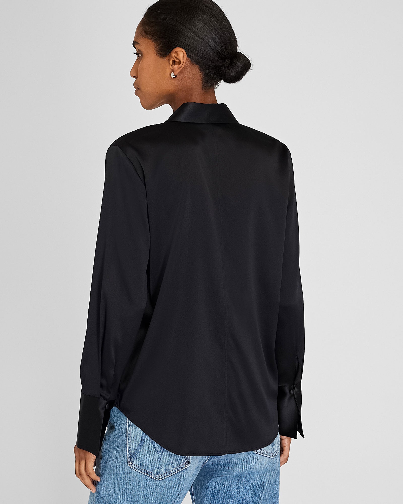 CLUB MONACO - Chemise Helek en soie charmeuse - Noir
