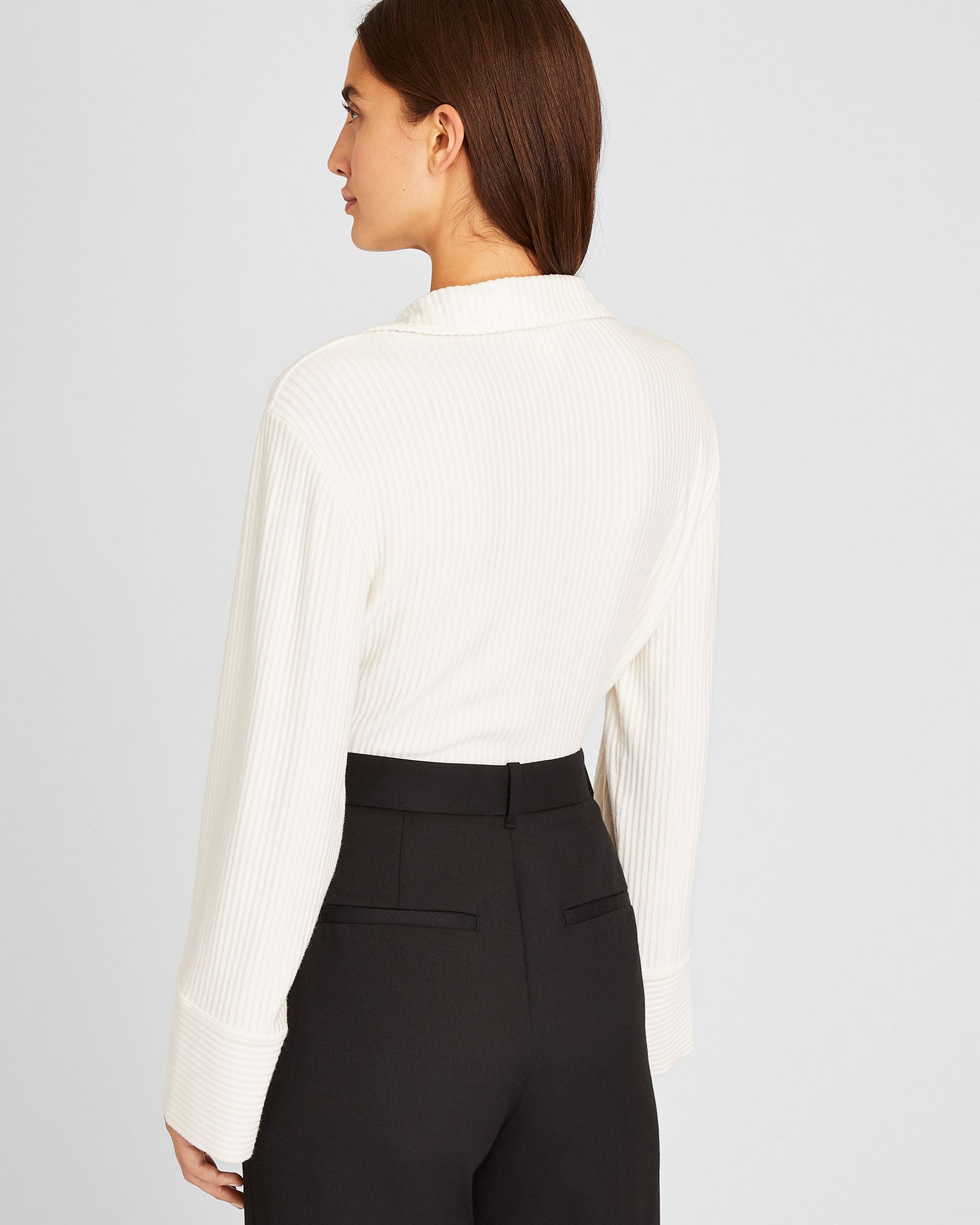 CLUB MONACO - Chandail à glissière un quart - Blanc Cassé