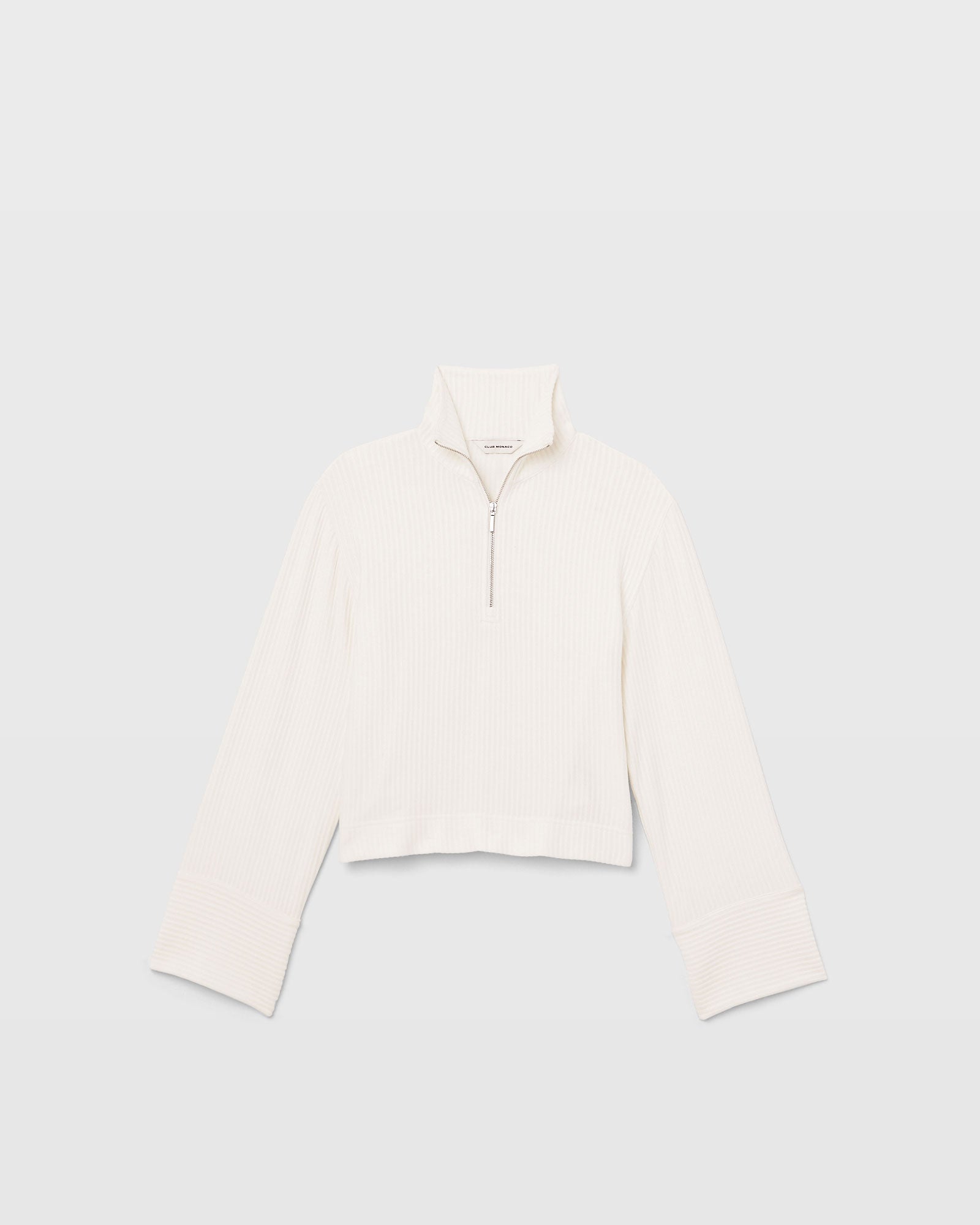 CLUB MONACO - Chandail à glissière un quart - Blanc Cassé