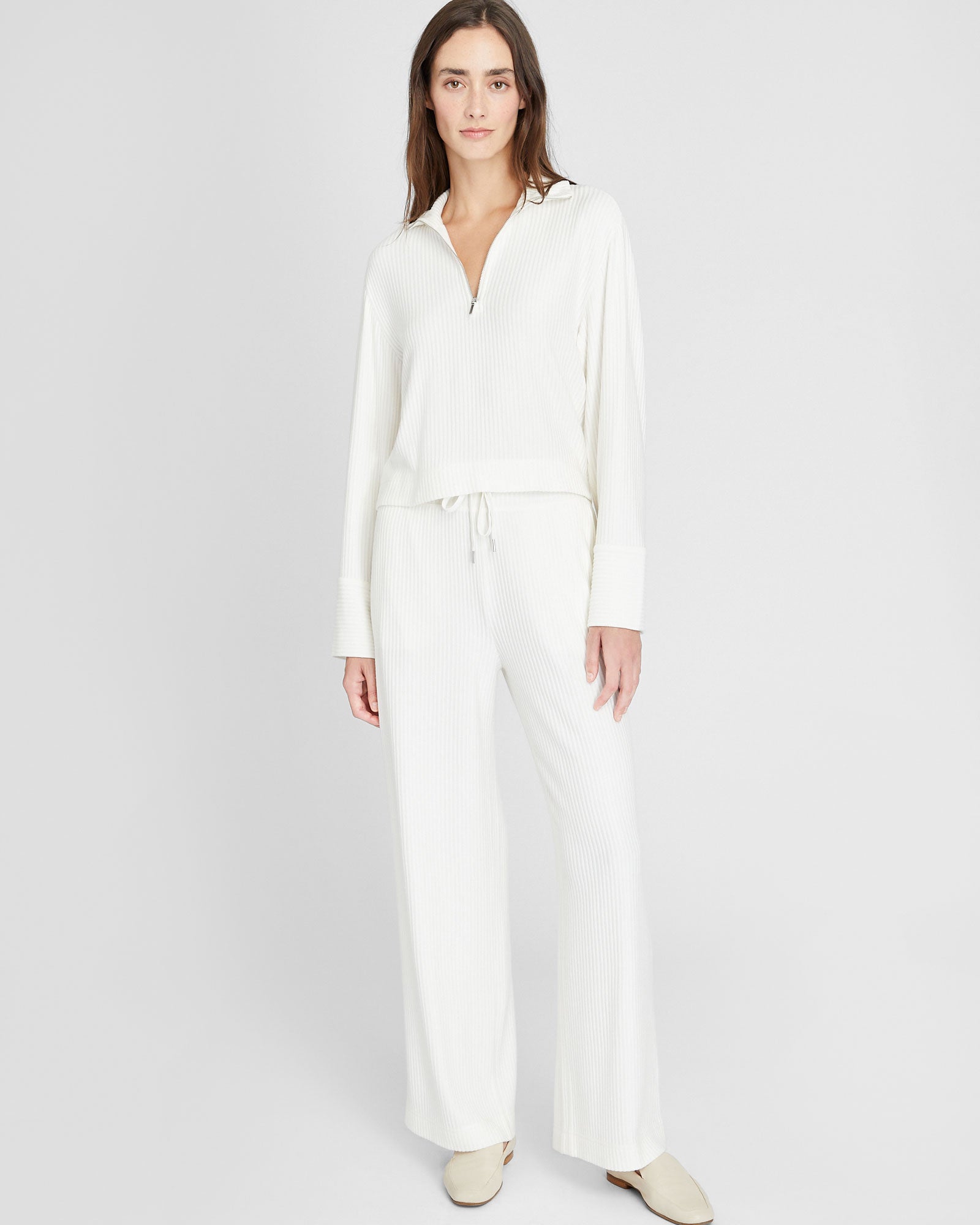 CLUB MONACO - Pantalon d'intérieur côtelé - Blanc Cassé