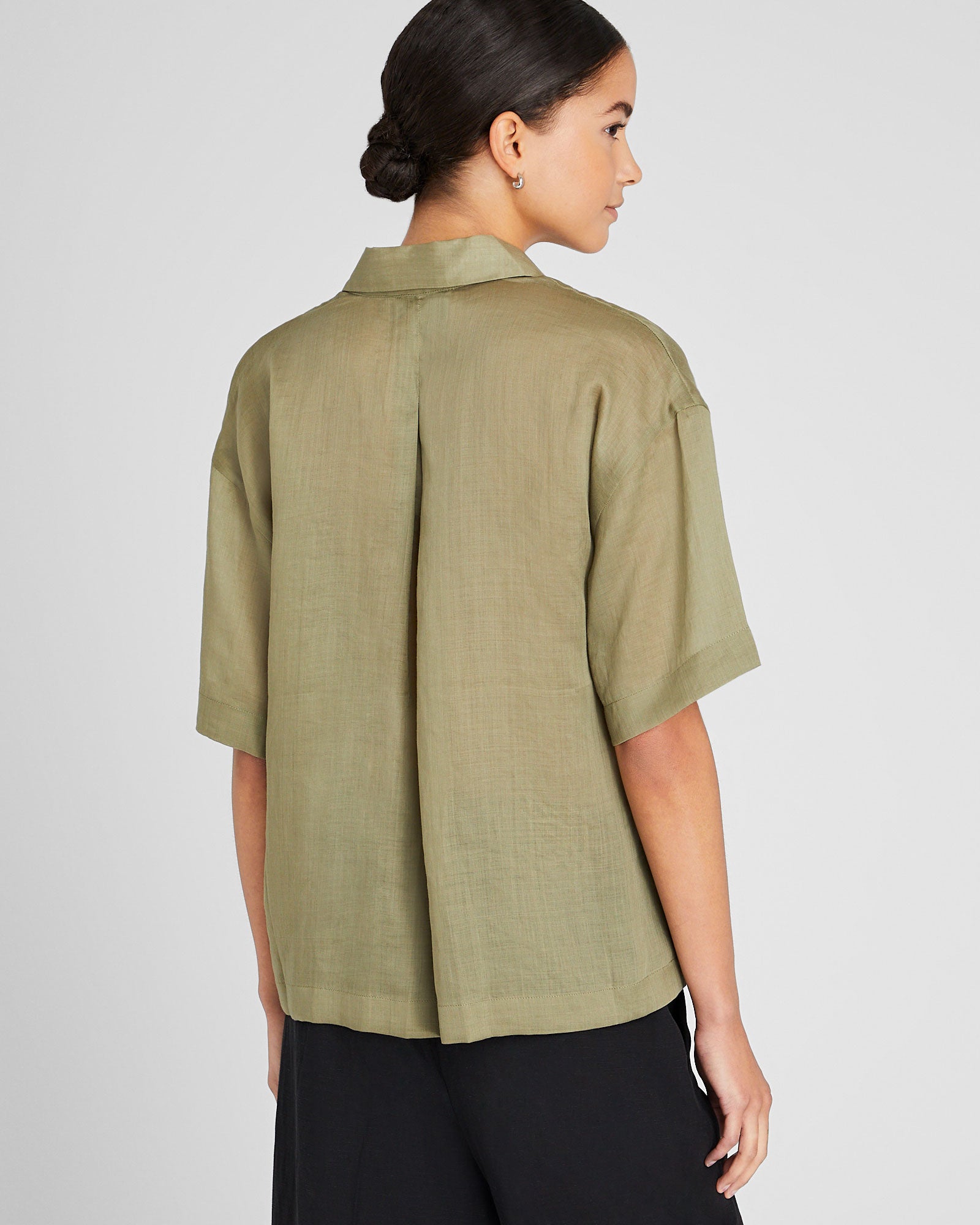 CLUB MONACO - Chemise boutonnée en ramie - Thym