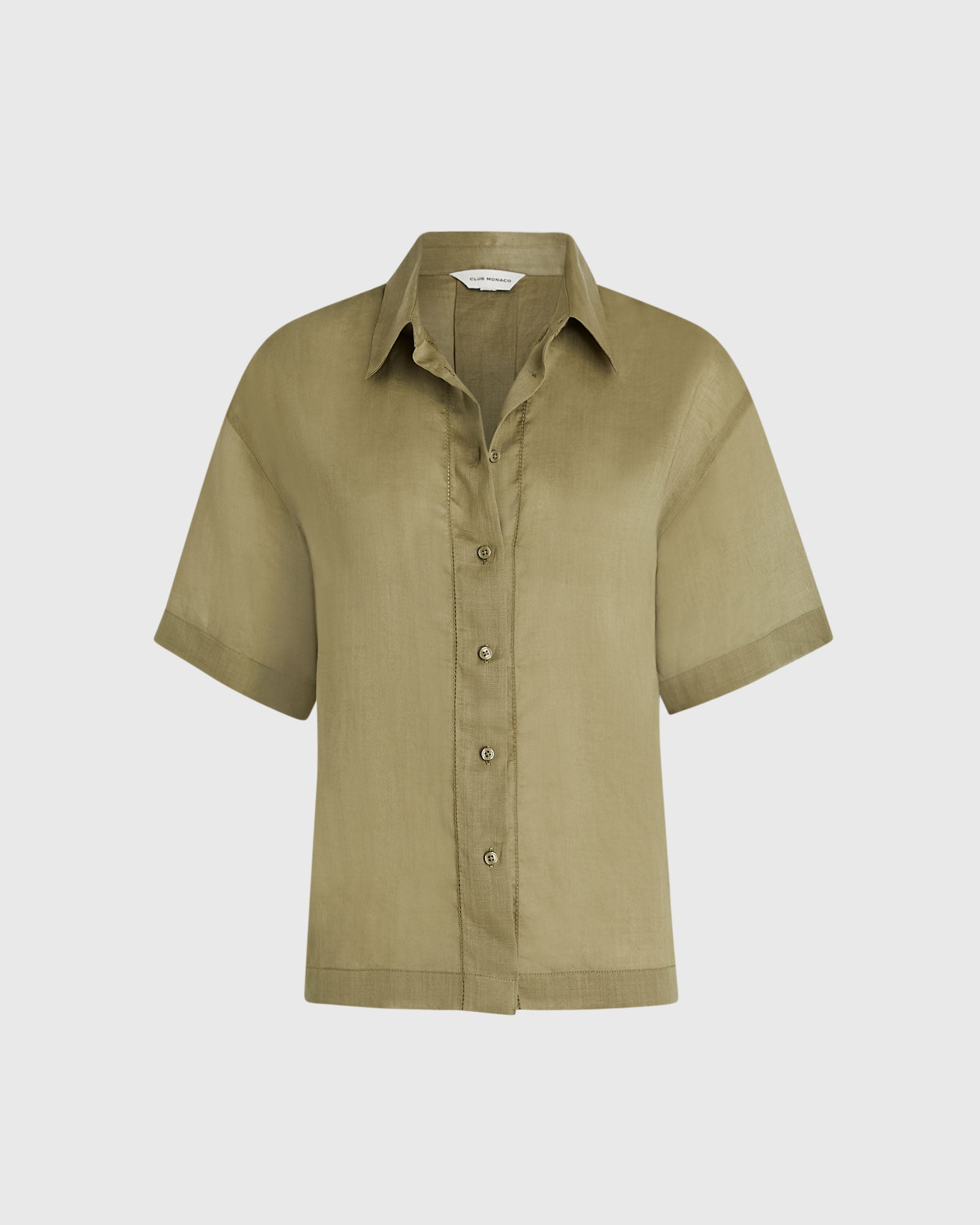 CLUB MONACO - Chemise boutonnée en ramie - Thym