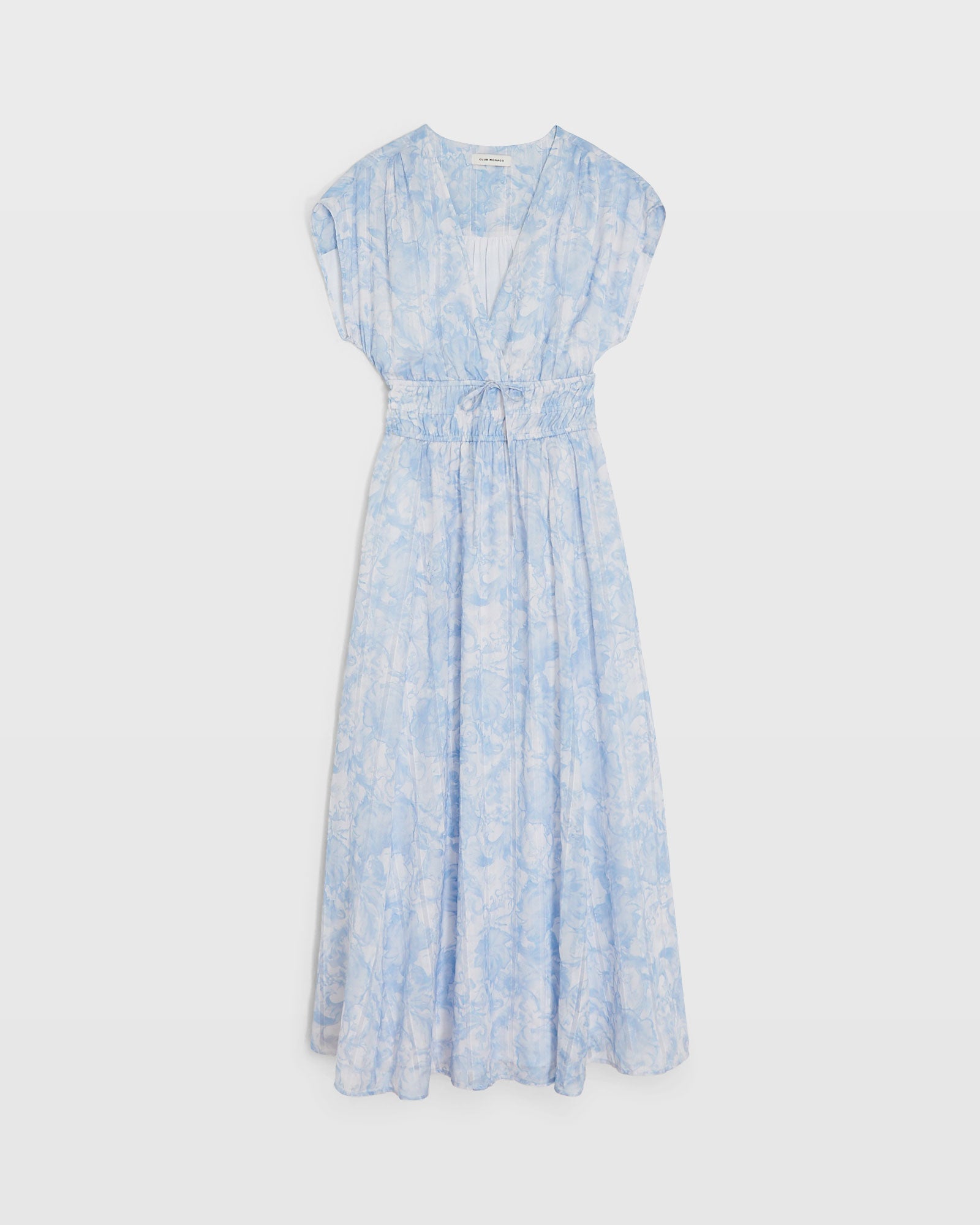 CLUB MONACO - Robe florale mi-longue - Crème De Myrtilles