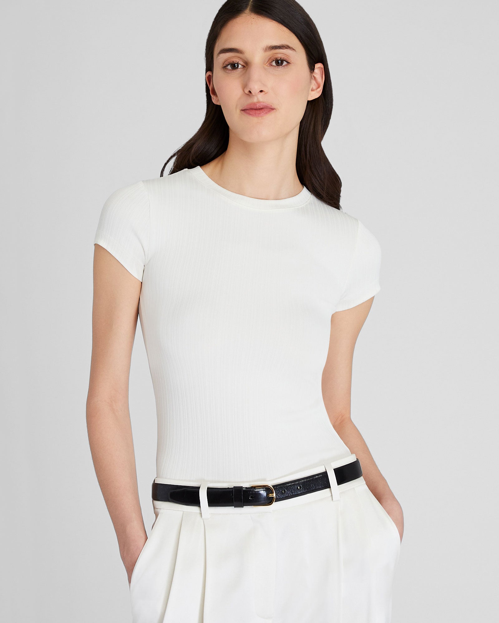 CLUB MONACO - T-shirt plissé Bowee - Blanc Antique