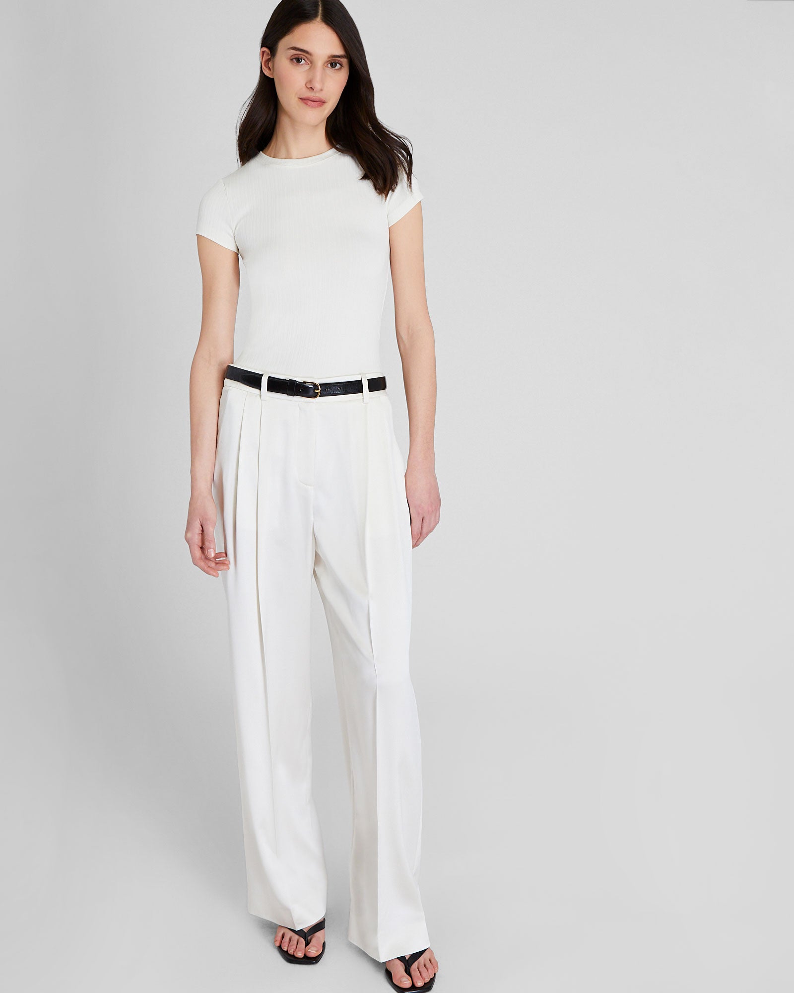CLUB MONACO - T-shirt plissé Bowee - Blanc Antique