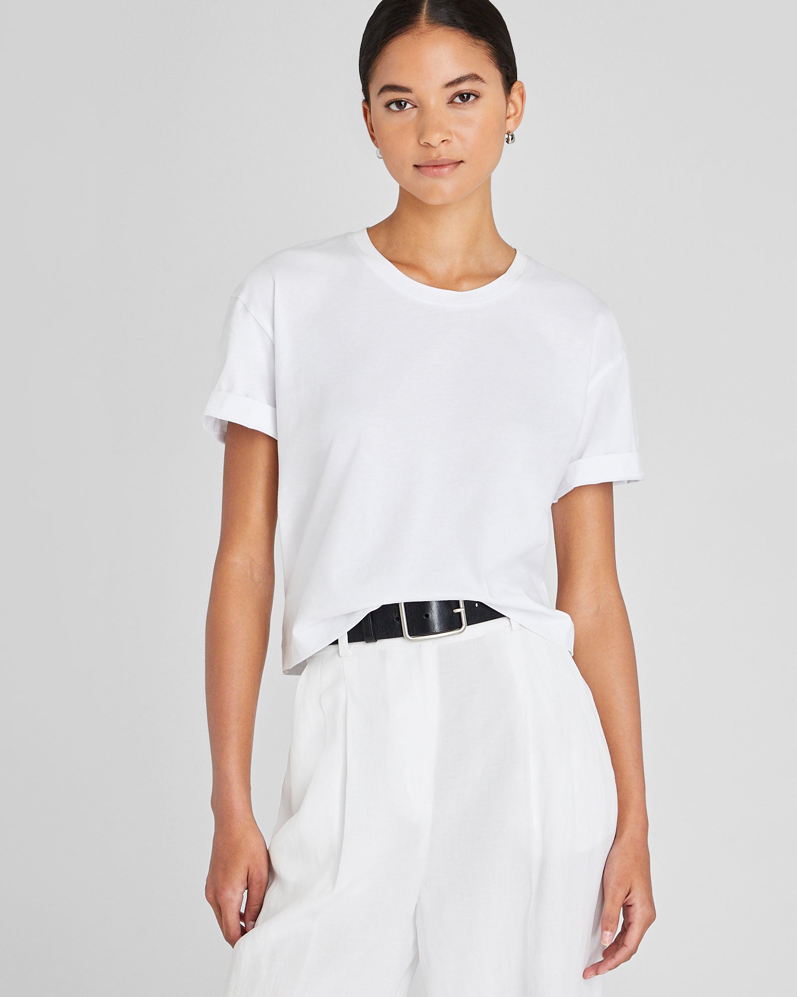 CLUB MONACO - T-shirt carré en coton pima - Blanc