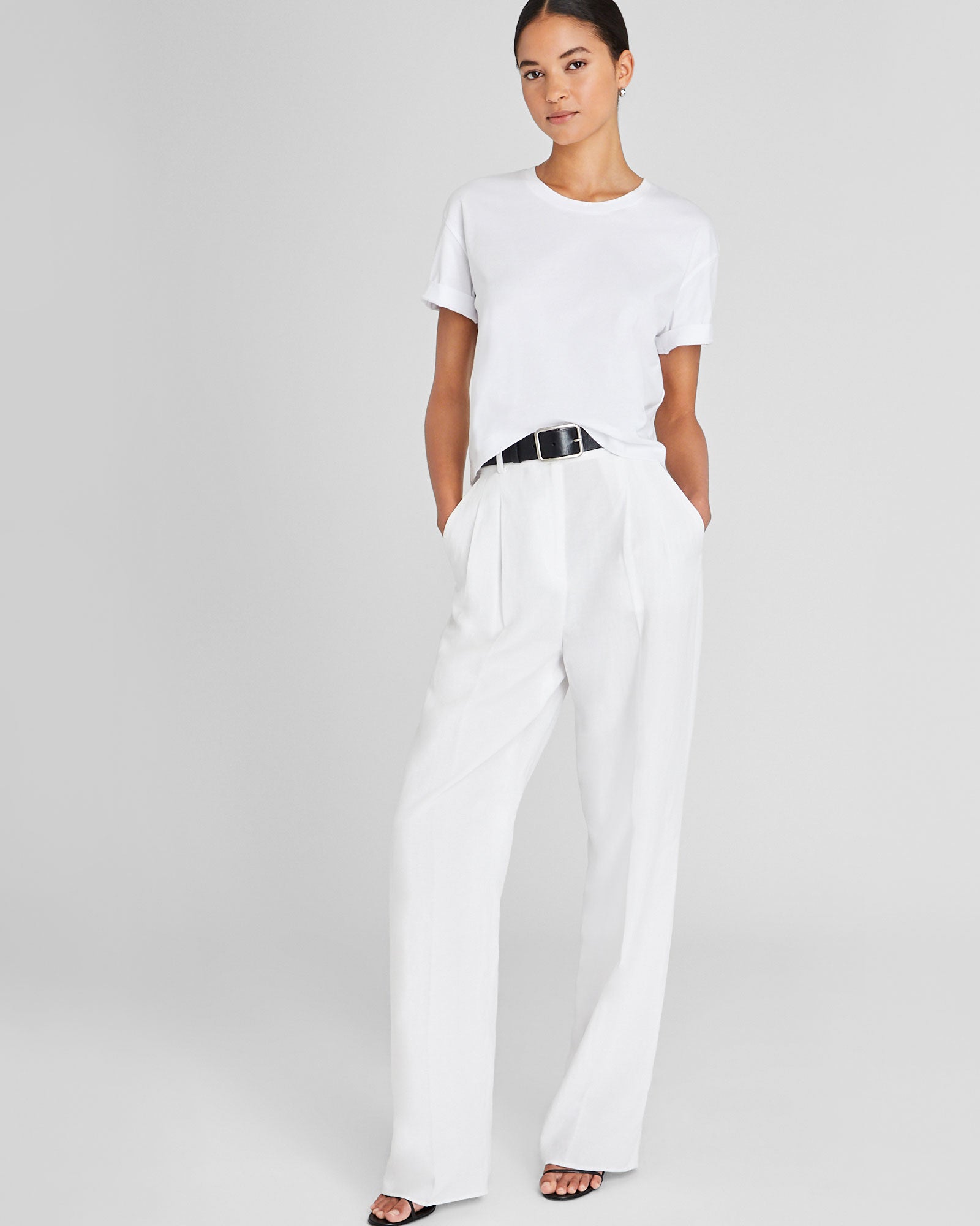 CLUB MONACO - T-shirt carré en coton pima - Blanc