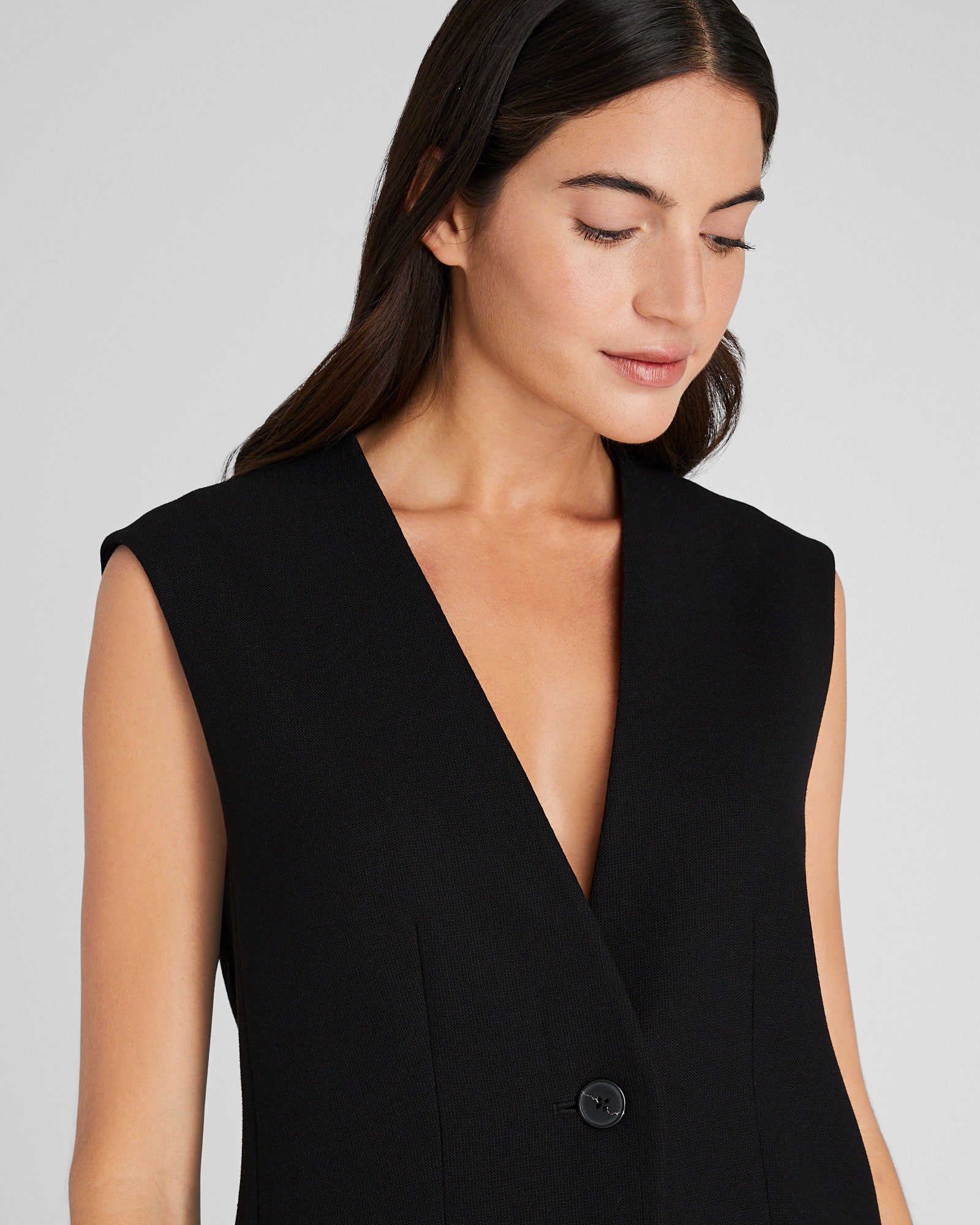 CLUB MONACO - Relaxed Long Vest - Black