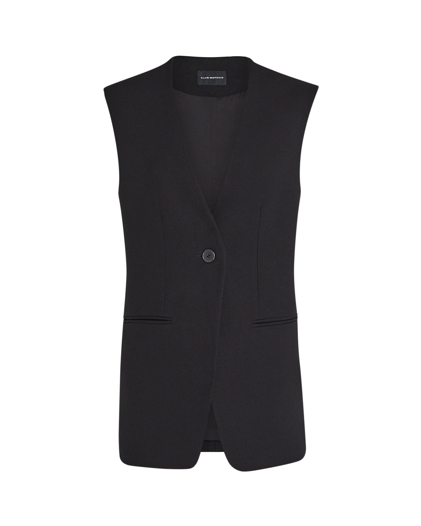 CLUB MONACO - Relaxed Long Vest - Black
