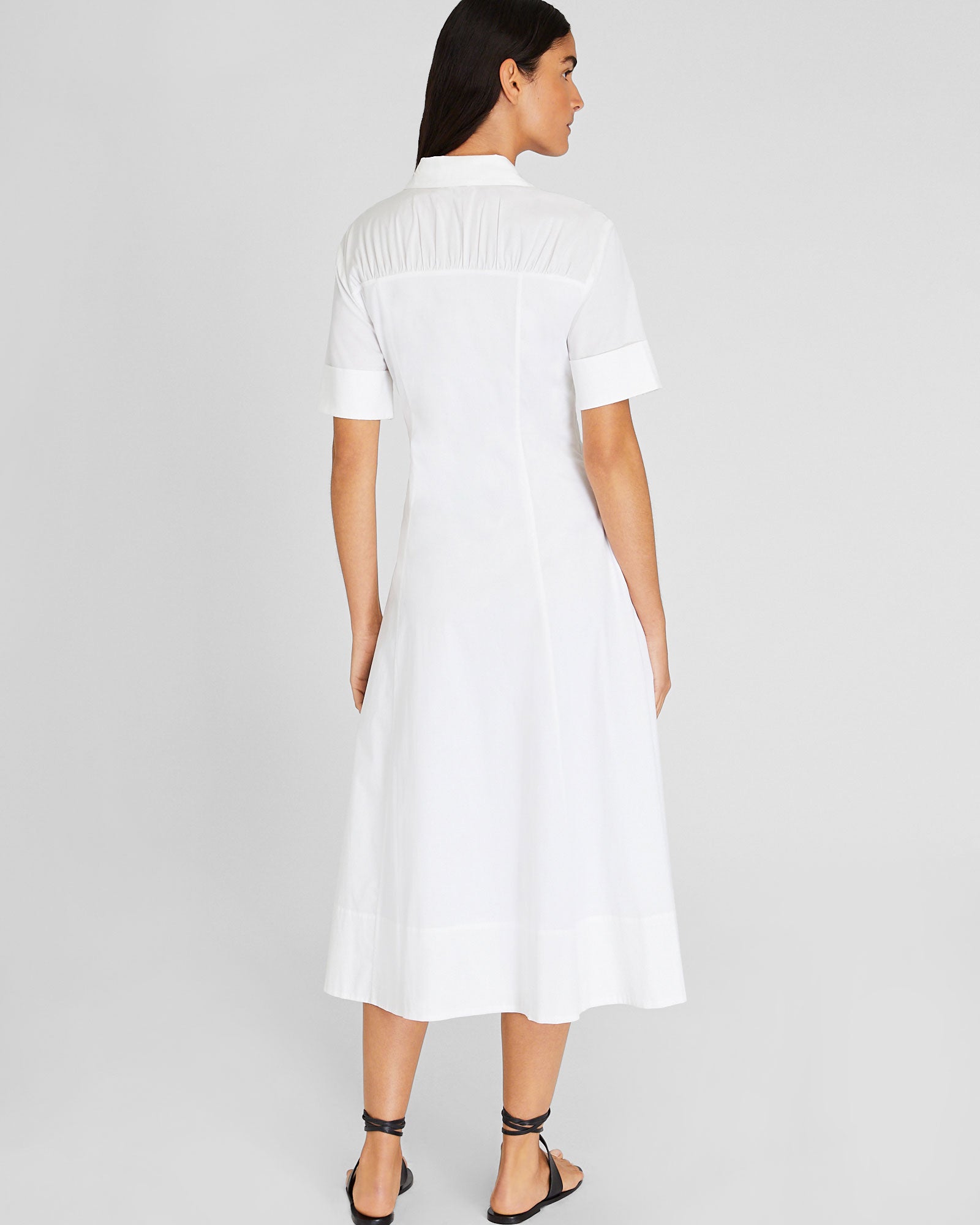 CLUB MONACO - Cotton Poplin Midi Shirt Dress - Off White