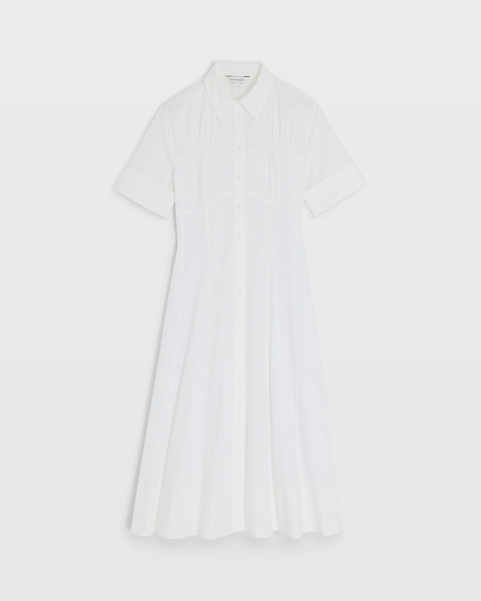 CLUB MONACO - Cotton Poplin Midi Shirt Dress - Off White
