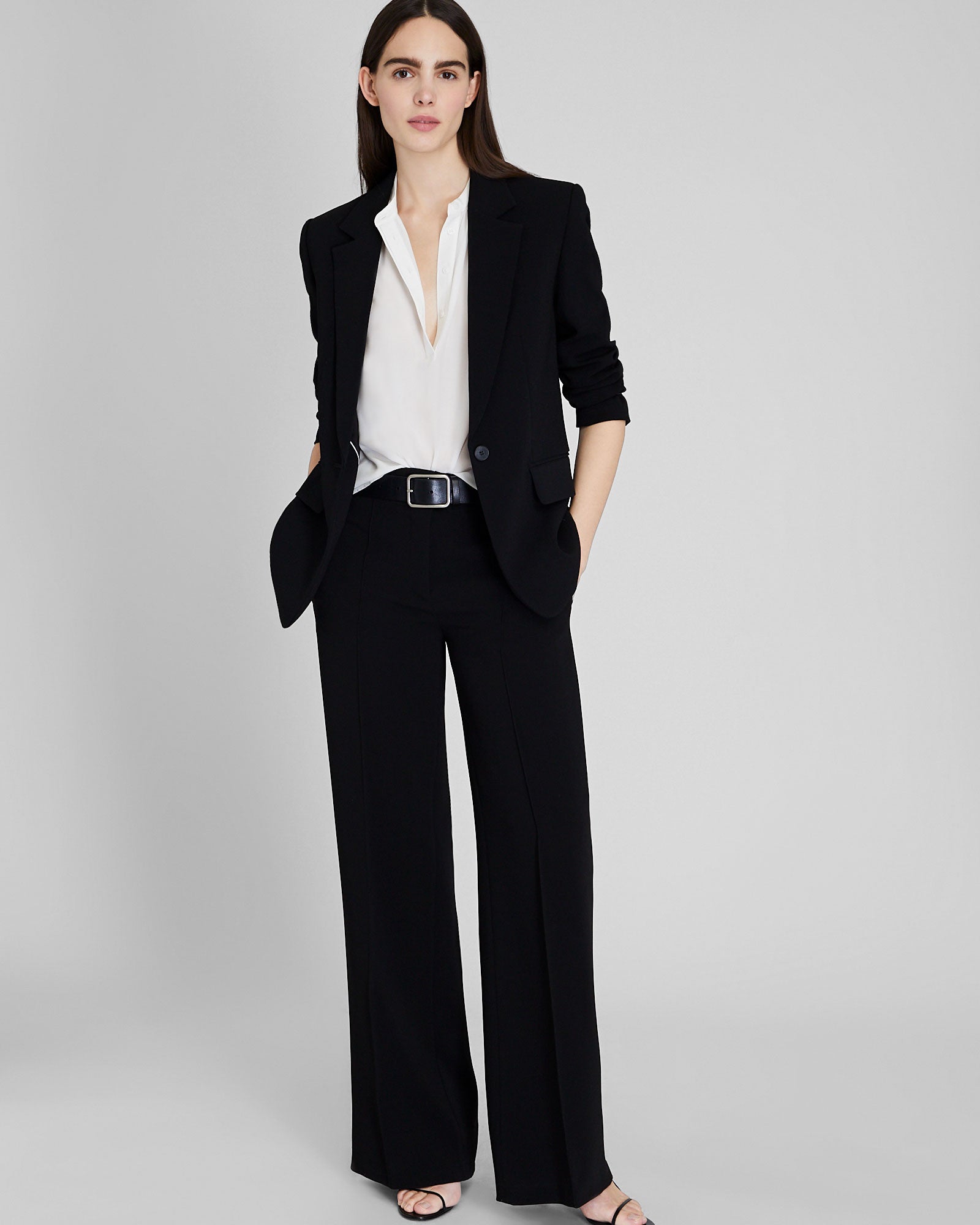 CLUB MONACO - Sleeveless Silk Popover Shirt - White