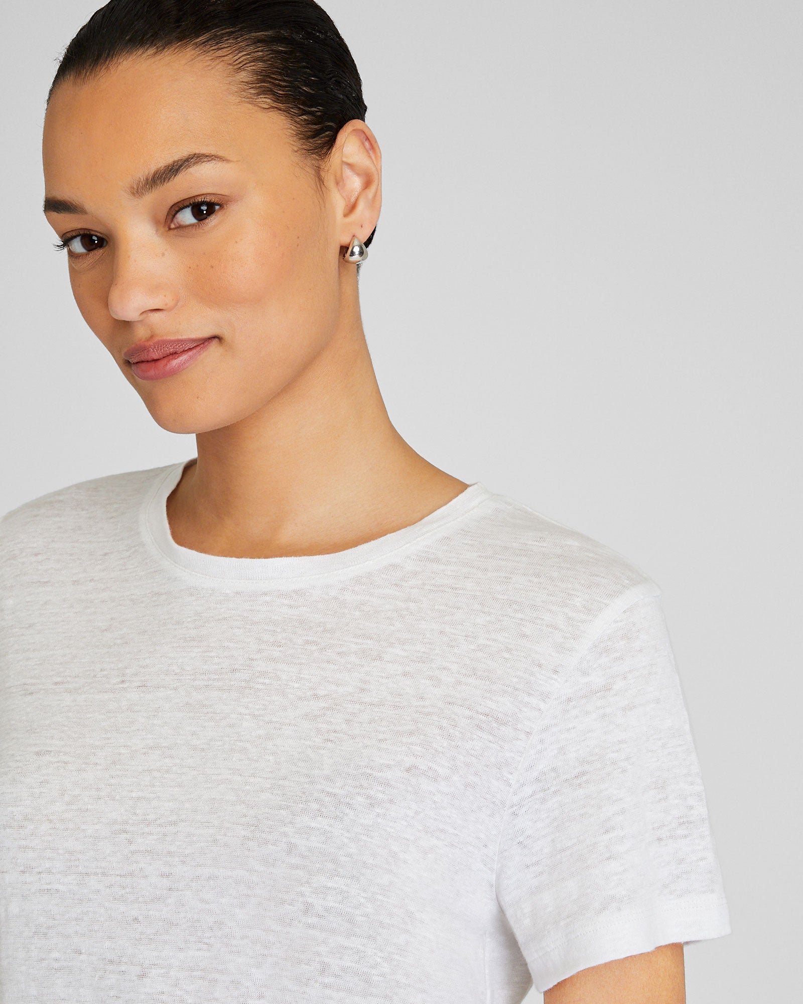 CLUB MONACO - Linen Tee - White