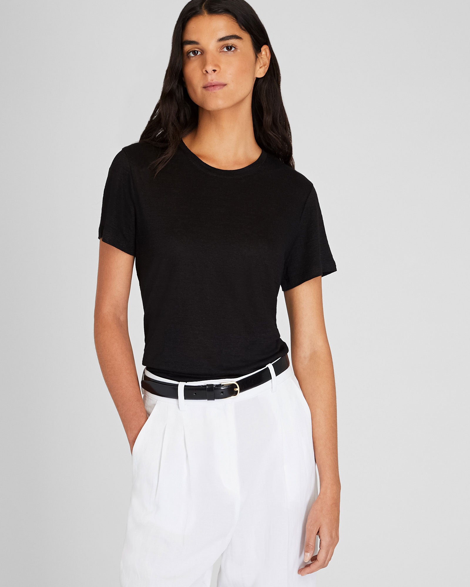 CLUB MONACO - T-shirt en lin - Noir
