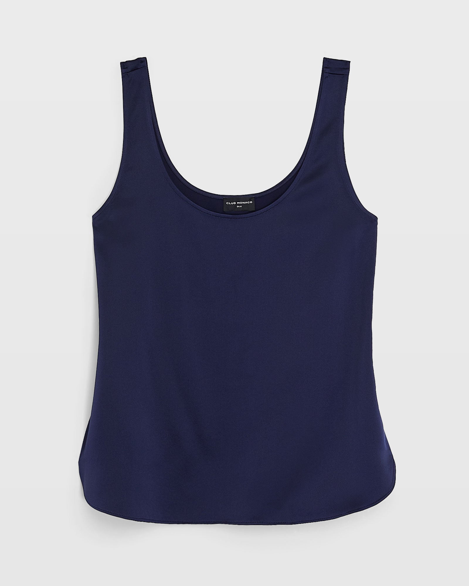 CLUB MONACO - Silk Charmeuse Scoop Neck Tank - Navy