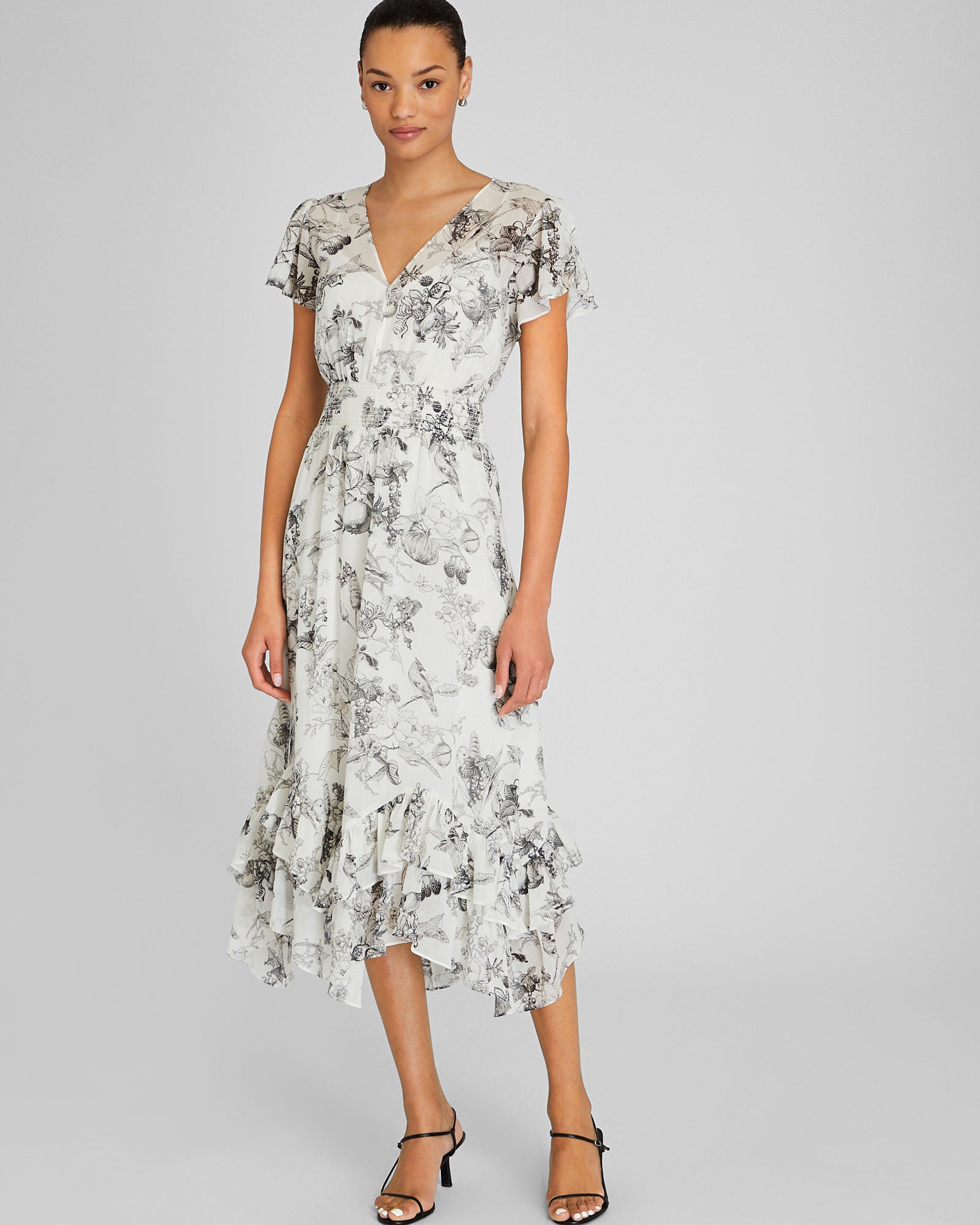 CLUB MONACO - Robe à ourlet asymétrique - Blanc