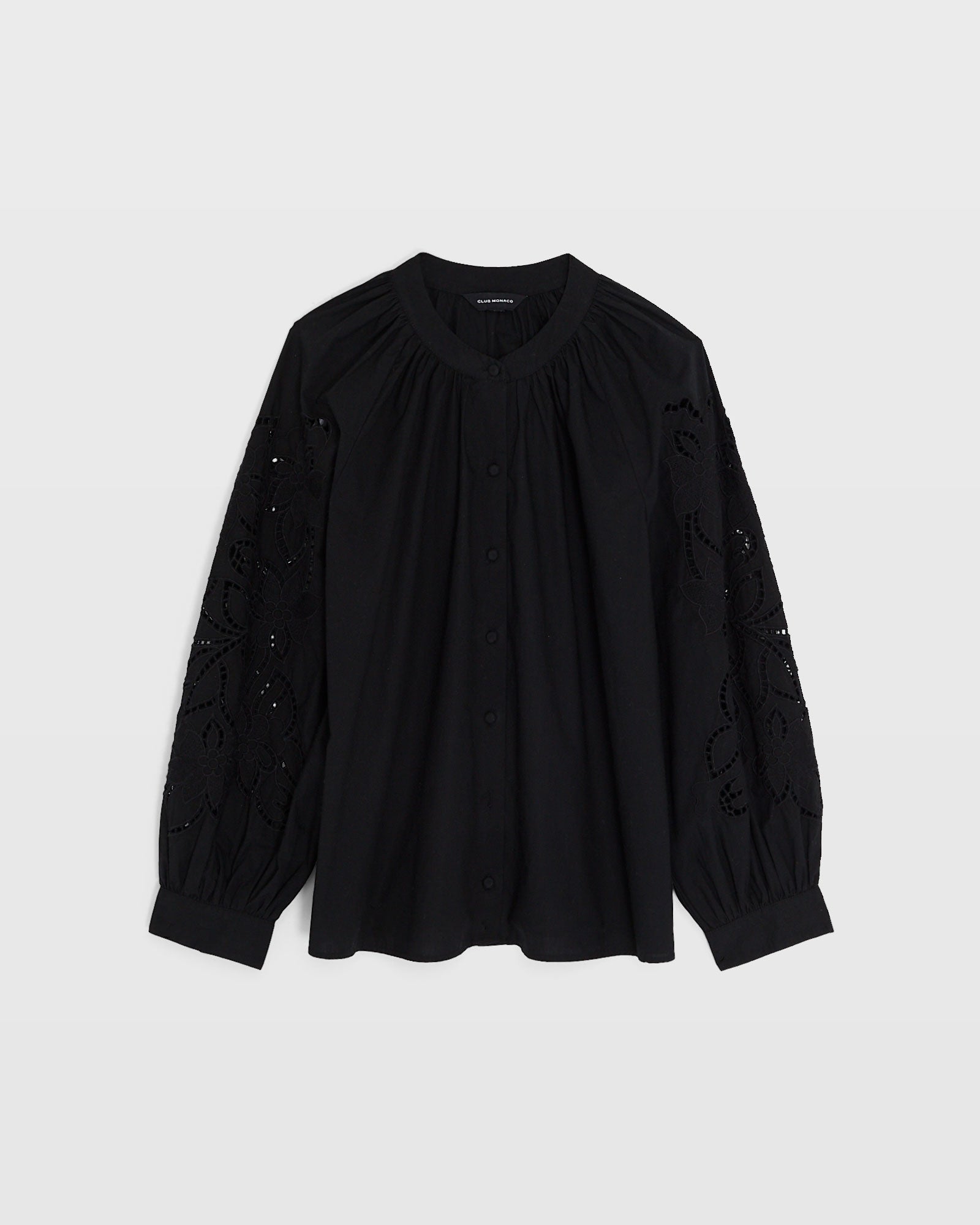CLUB MONACO - Haut à œillets - Noir