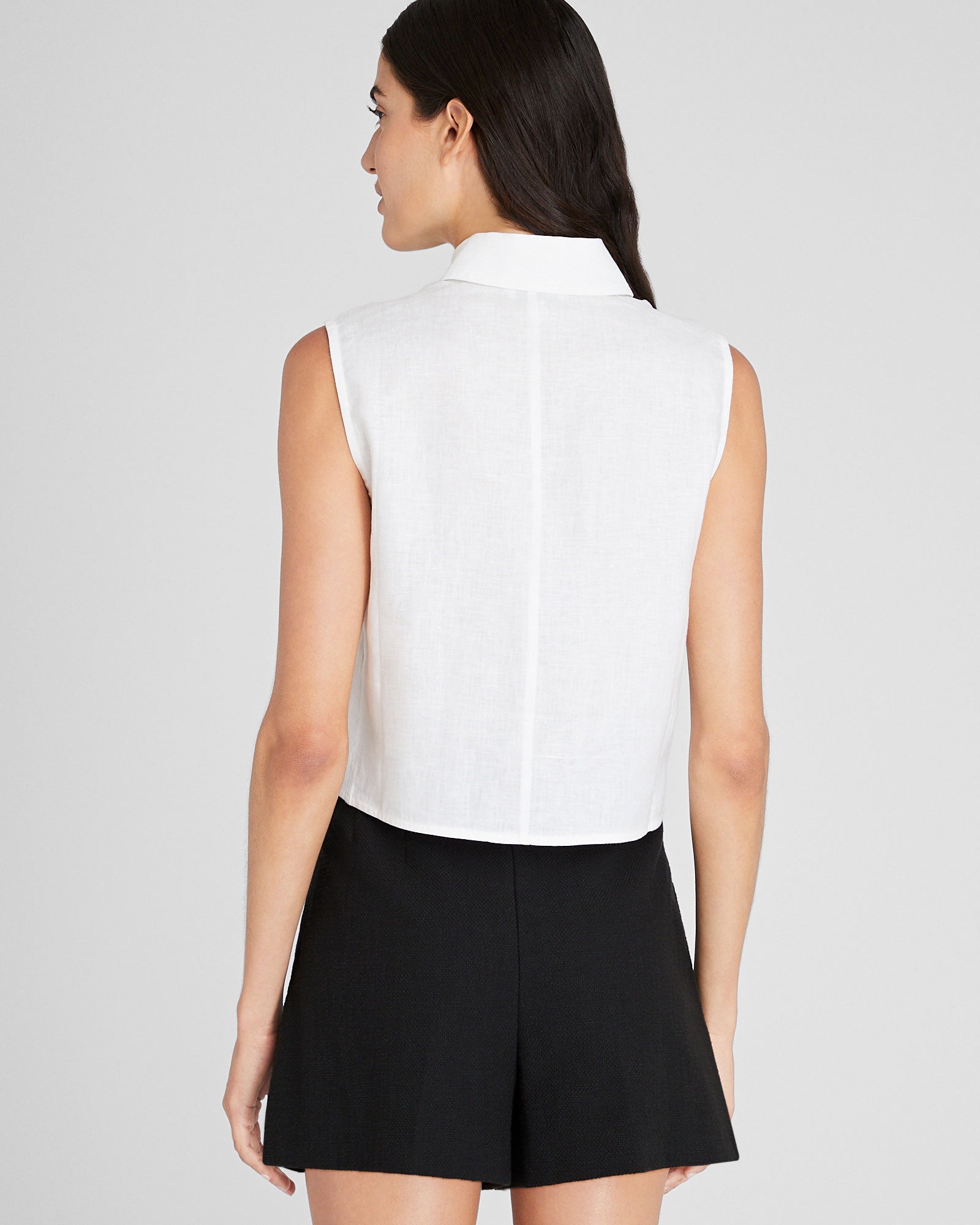 CLUB MONACO - Sleeveless Linen Top - White