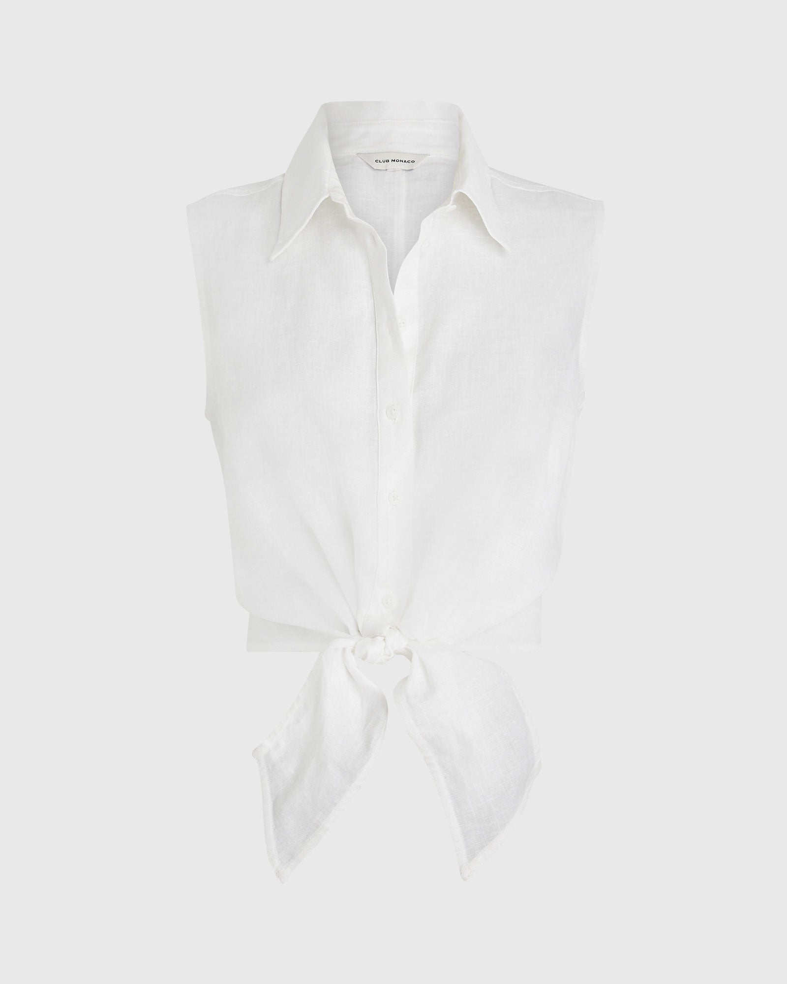 CLUB MONACO - Sleeveless Linen Top - White