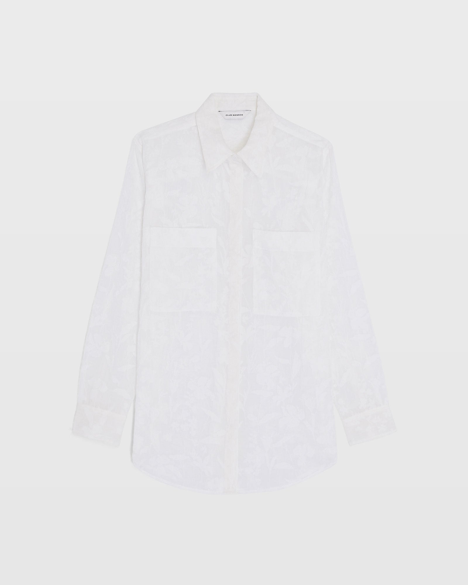 CLUB MONACO - Chemise transparente florale - Blanc