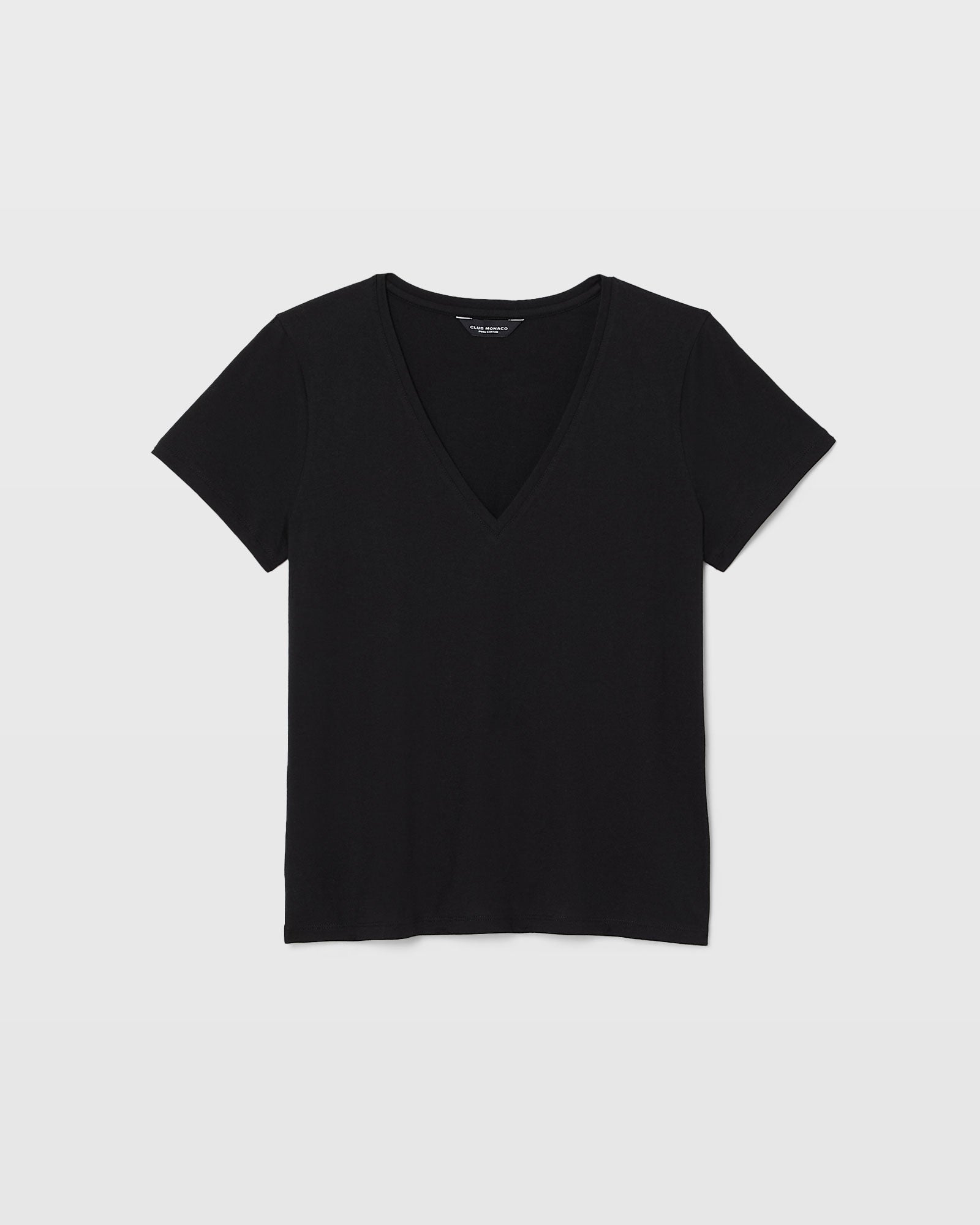 CLUB MONACO - The V-Neck Tee - Black