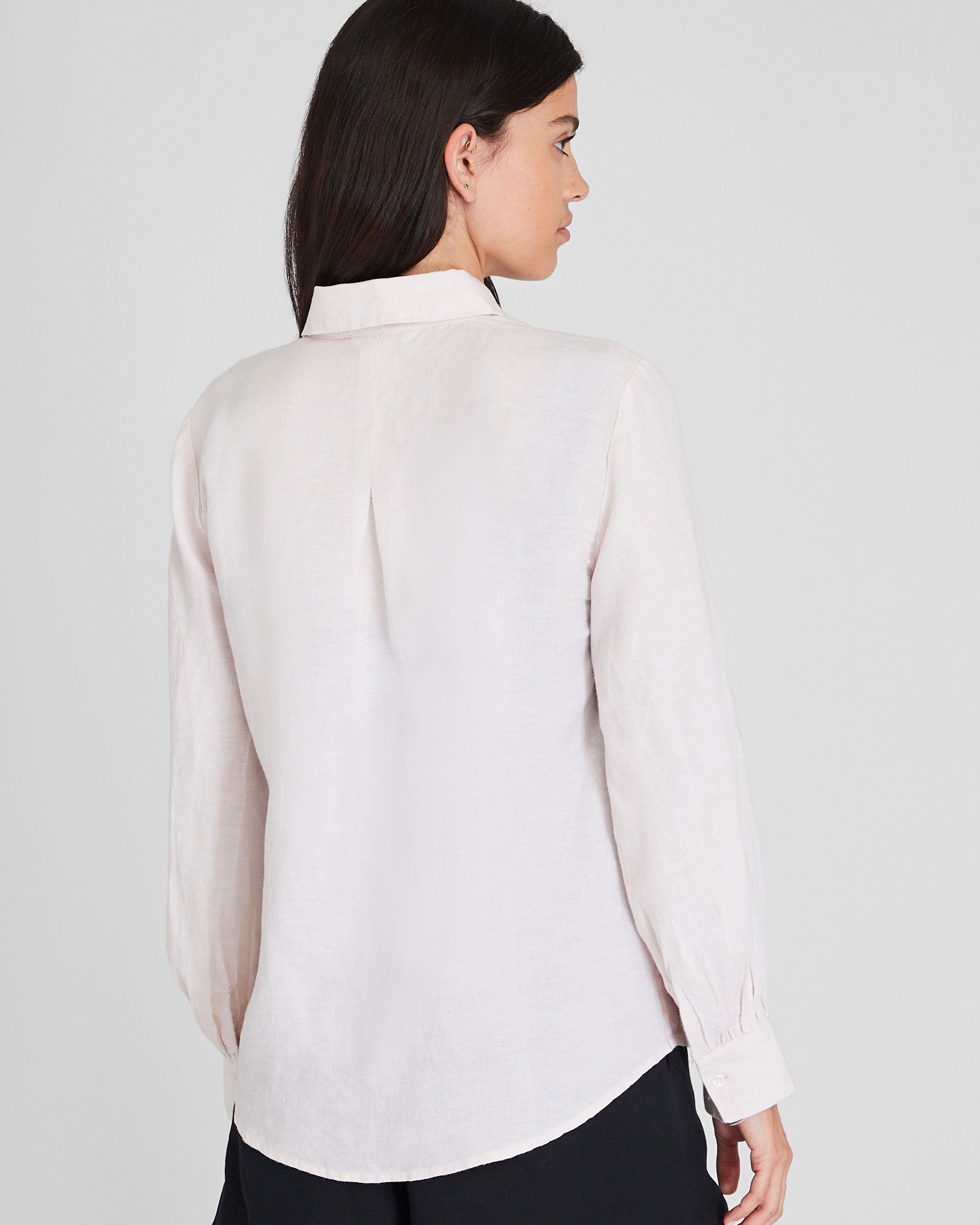 CLUB MONACO - Linen Blouson Sleeve Top - Light Peach