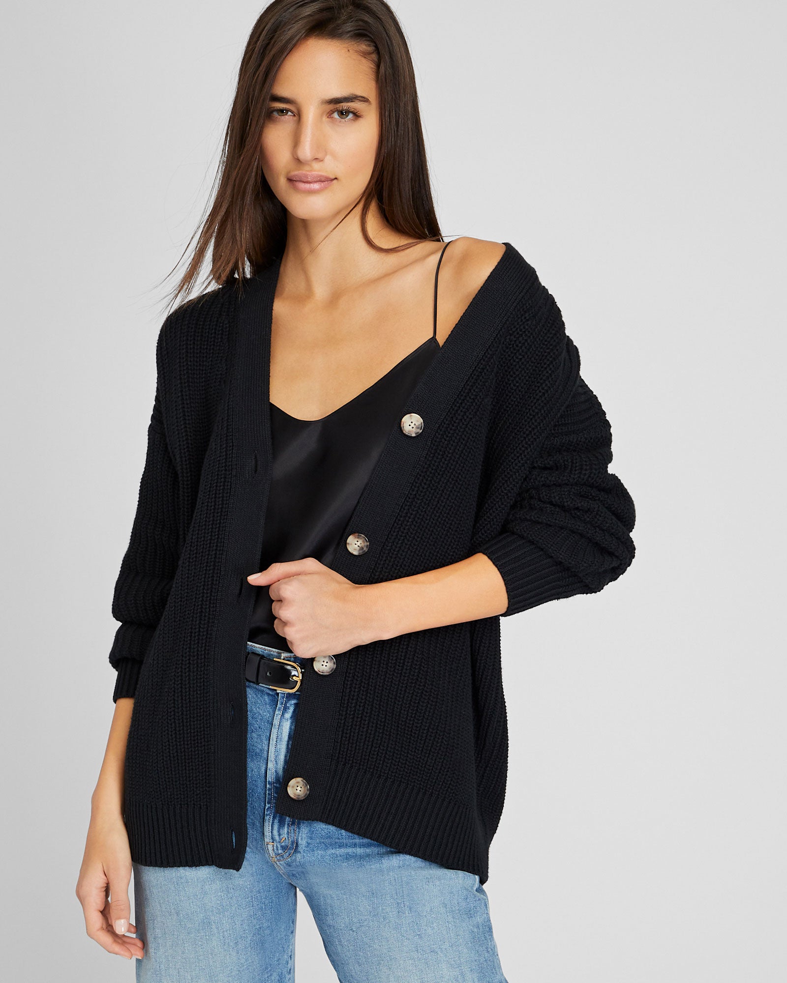 CLUB MONACO - Cardigan boutonné surdimensionné - Noir