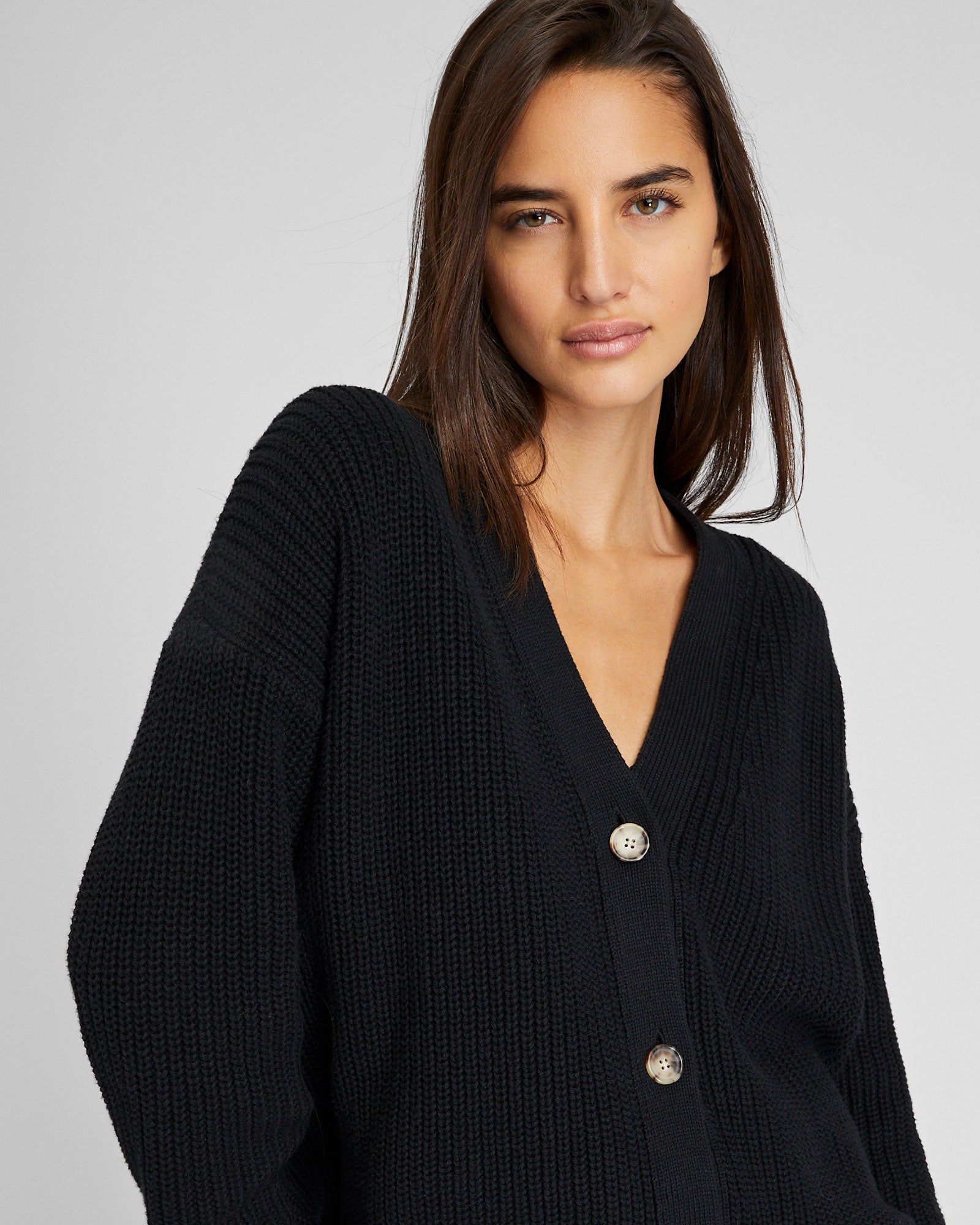 CLUB MONACO - Cardigan boutonné surdimensionné - Noir