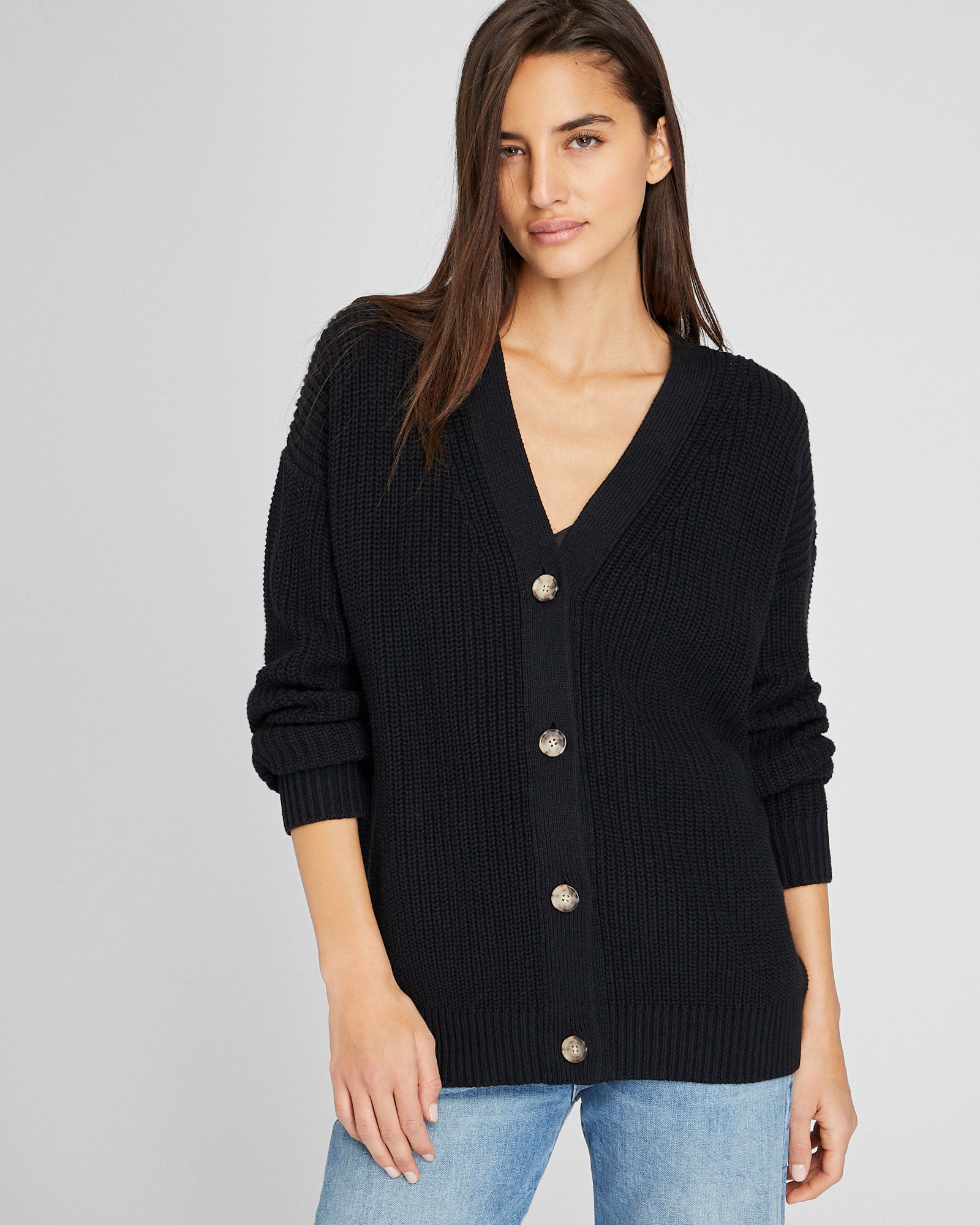 CLUB MONACO - Cardigan boutonné surdimensionné - Noir