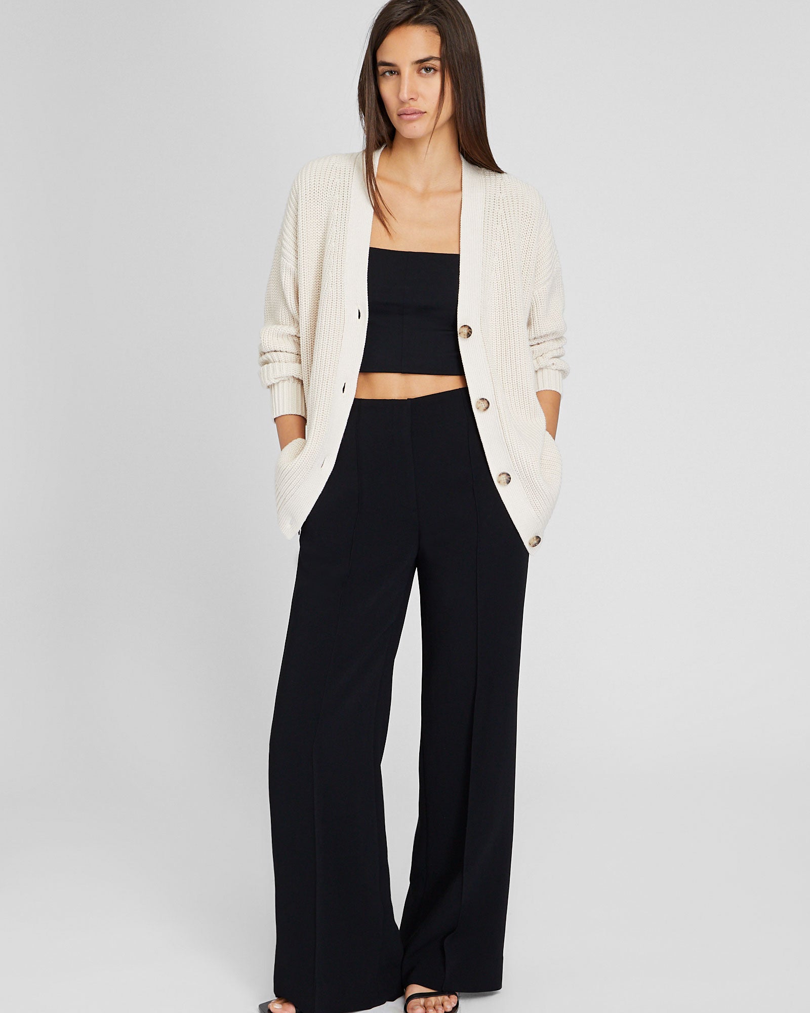 CLUB MONACO - Relaxed Cotton Cardigan - Oatmeal