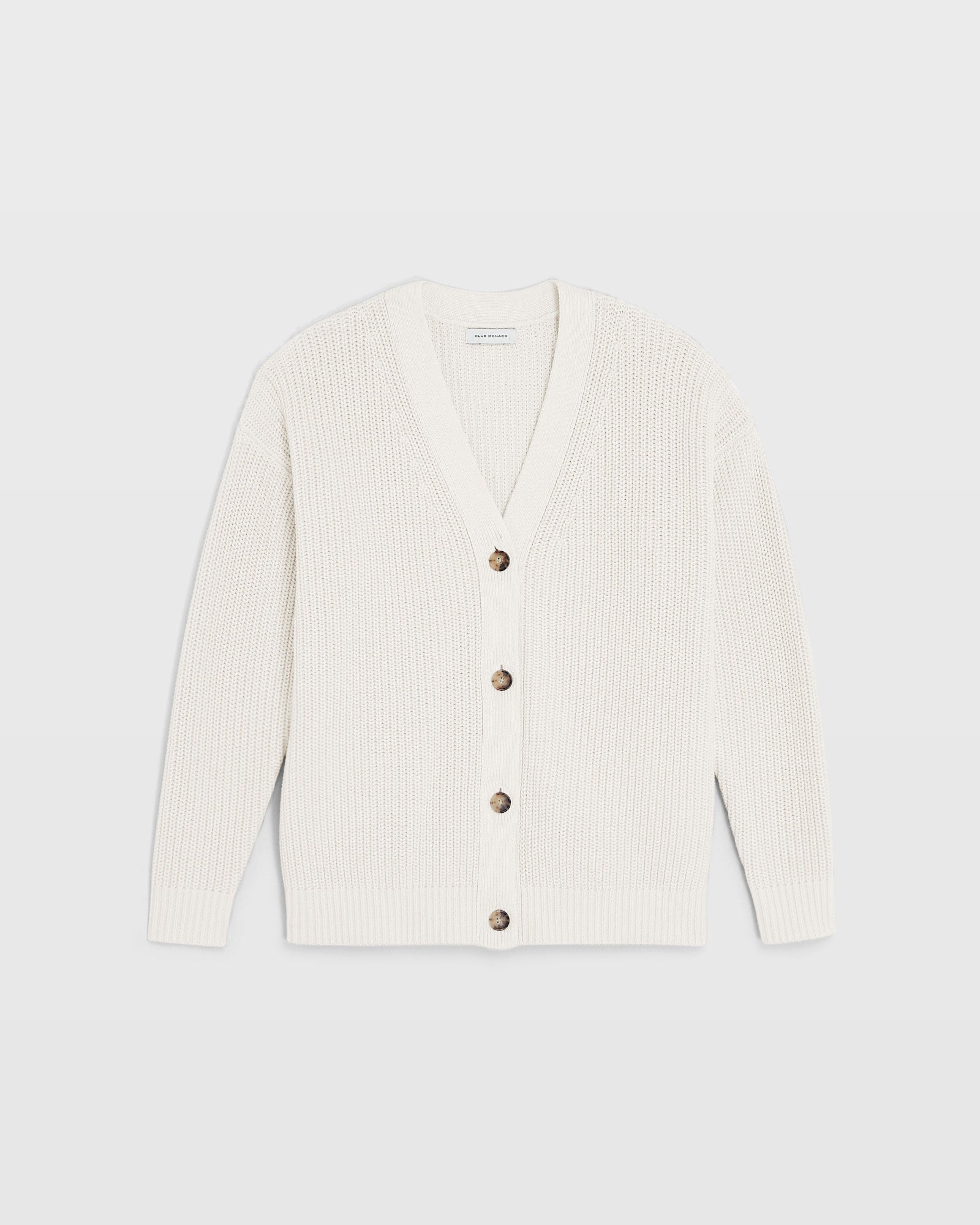 CLUB MONACO - Relaxed Cotton Cardigan - Oatmeal