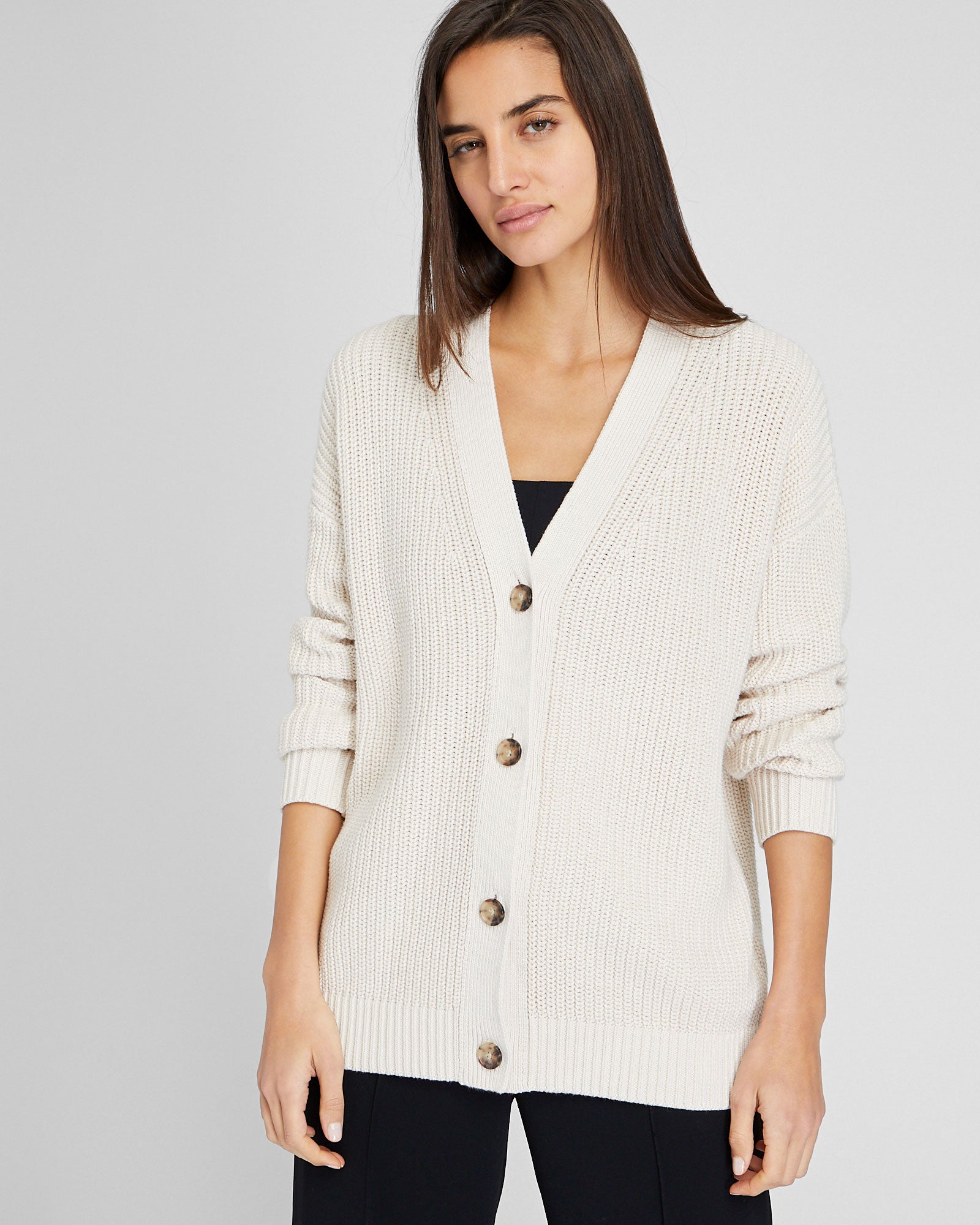 CLUB MONACO - Relaxed Cotton Cardigan - Oatmeal