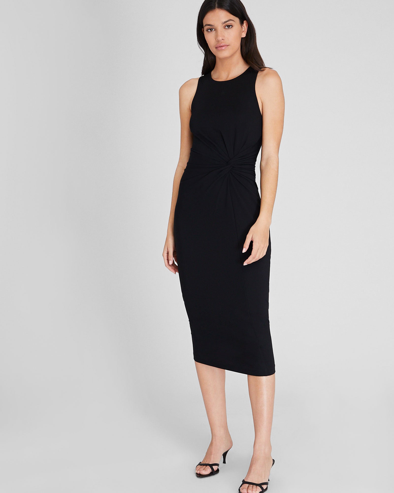 CLUB MONACO - Robe en jersey nouée sur le devant - Noir