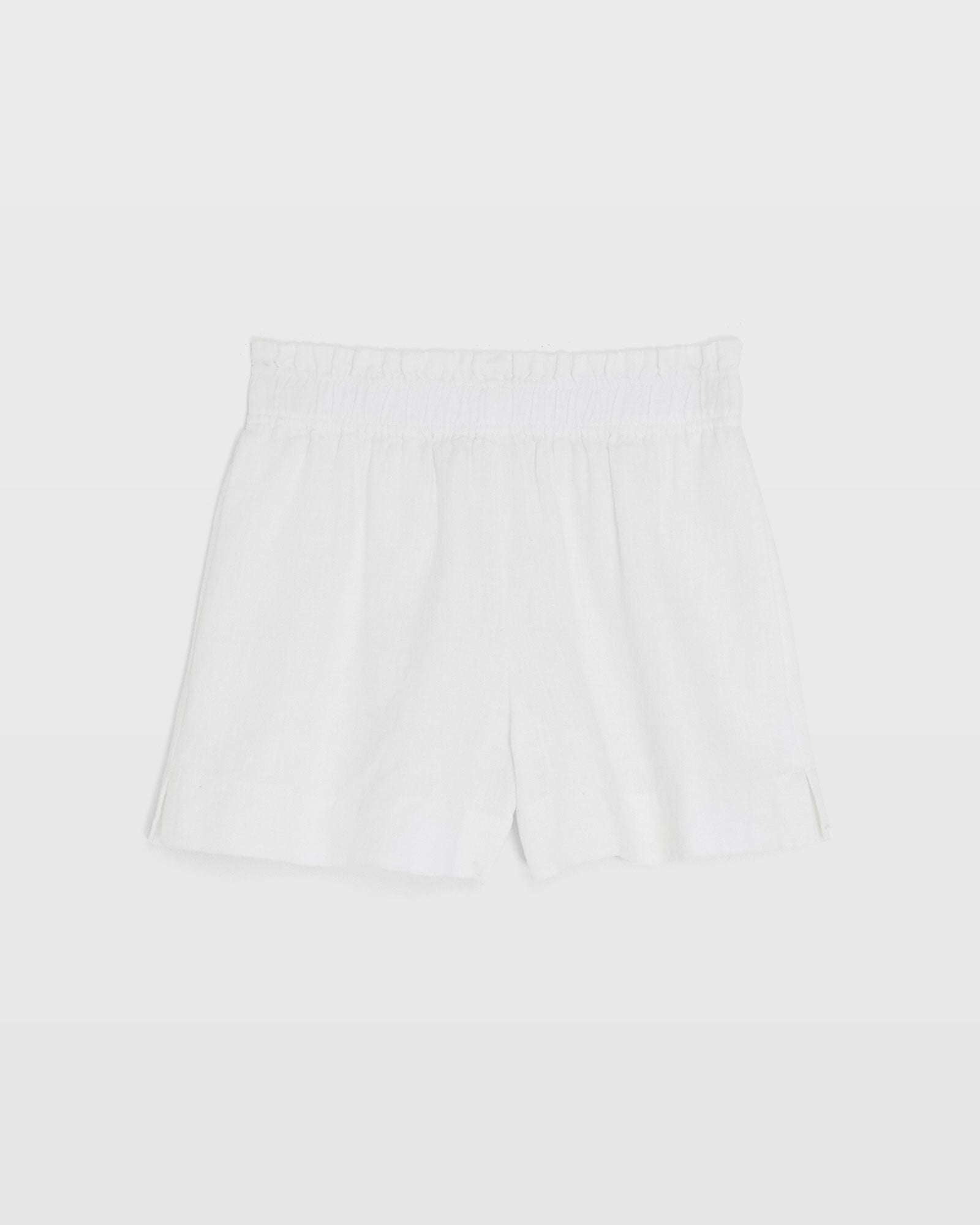 CLUB MONACO - Short à enfiler en mélange de lin - Blanc