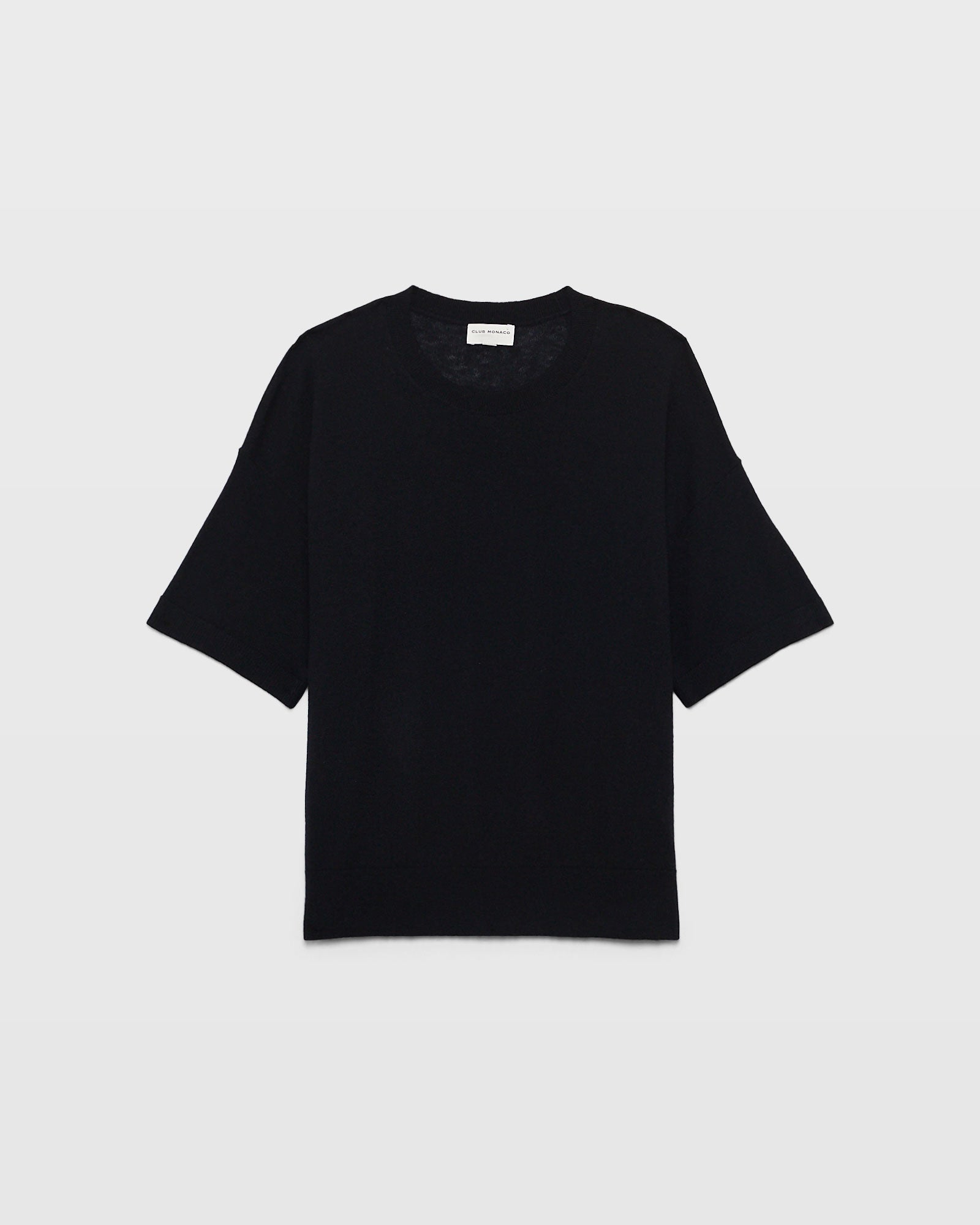 CLUB MONACO - Chandail en cachemire manche courte - Noir