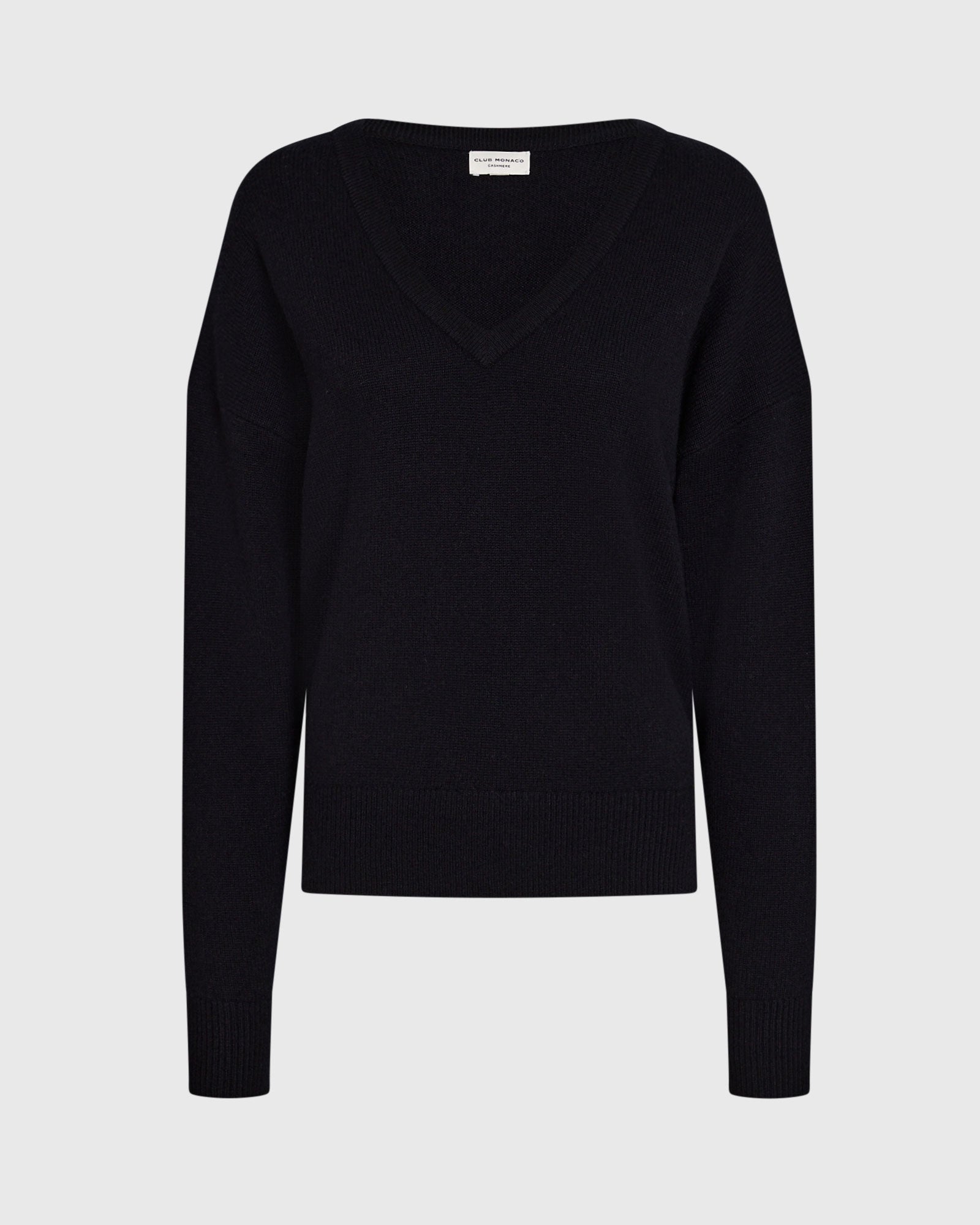 CLUB MONACO - Cashmere V-Neck Sweater - Black