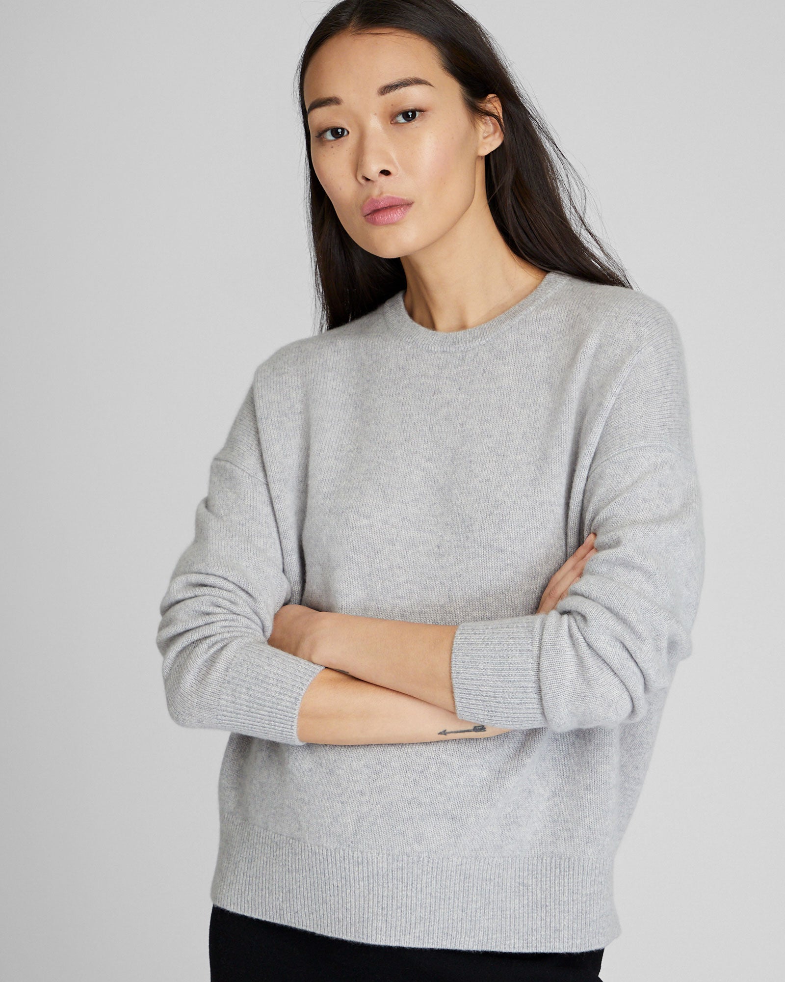 CLUB MONACO - Chandail en cachemire - Gris Chiné Clair