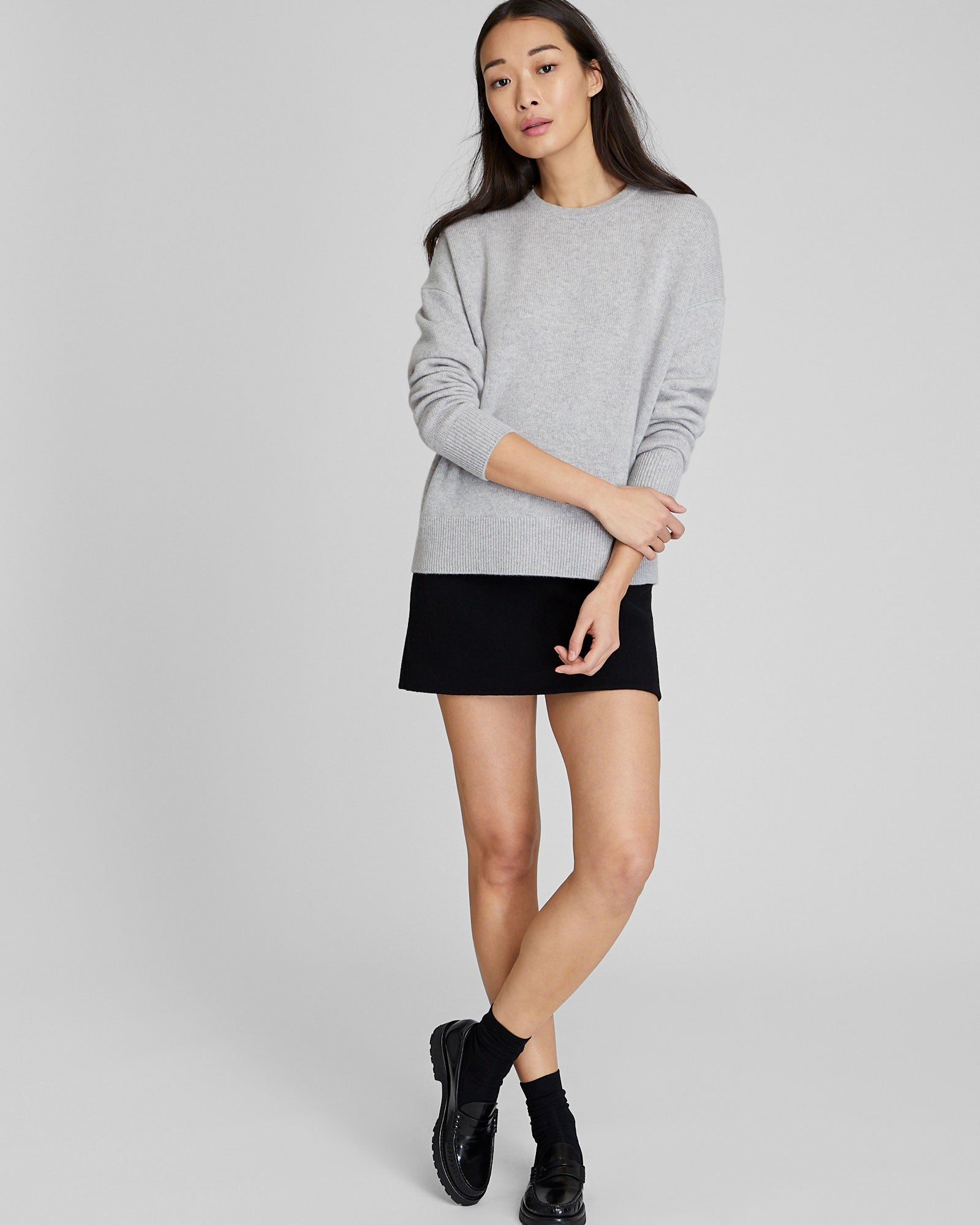 CLUB MONACO - Chandail en cachemire - Gris Chiné Clair