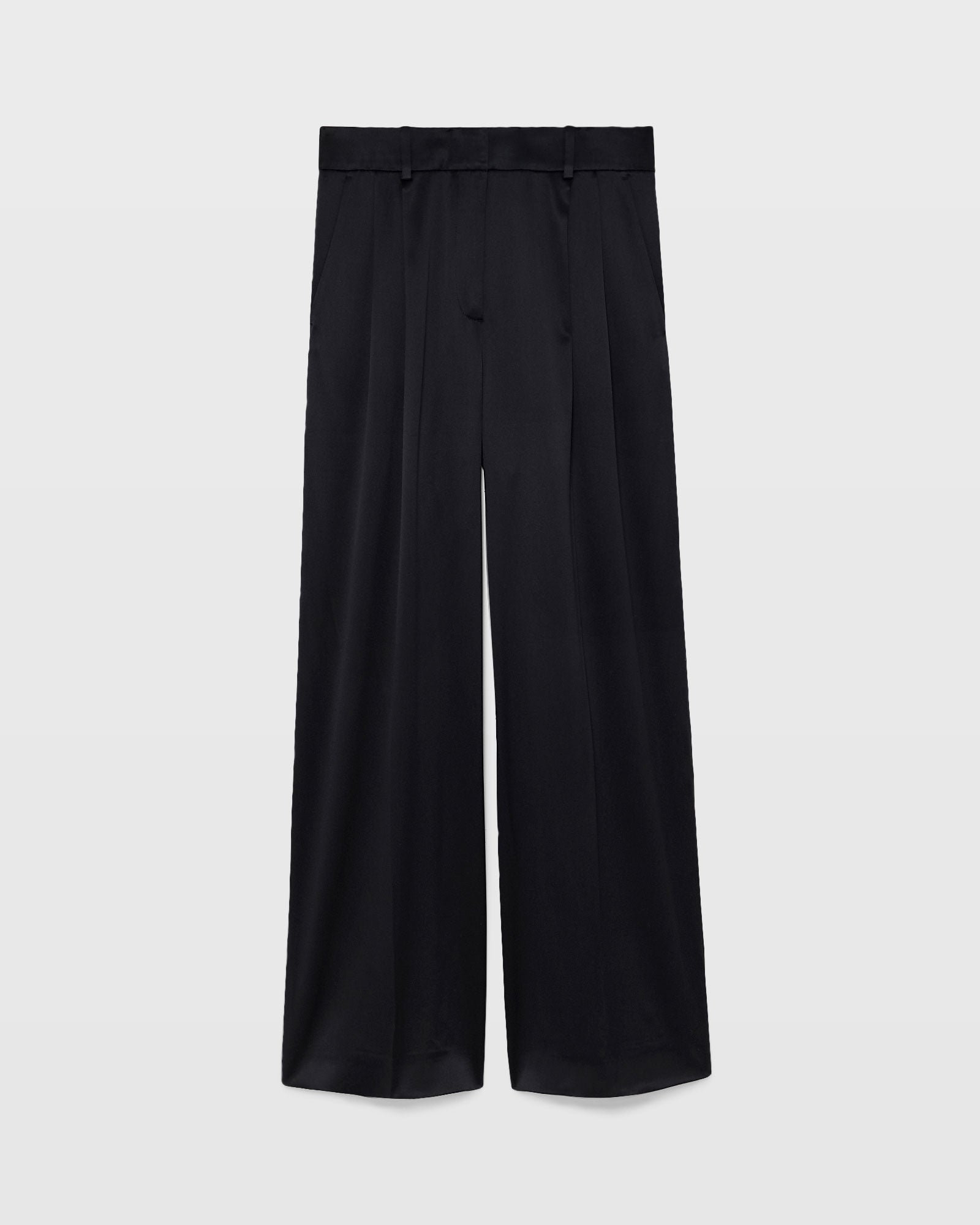 CLUB MONACO - Silk Charmeuse Pleated Pant - Black
