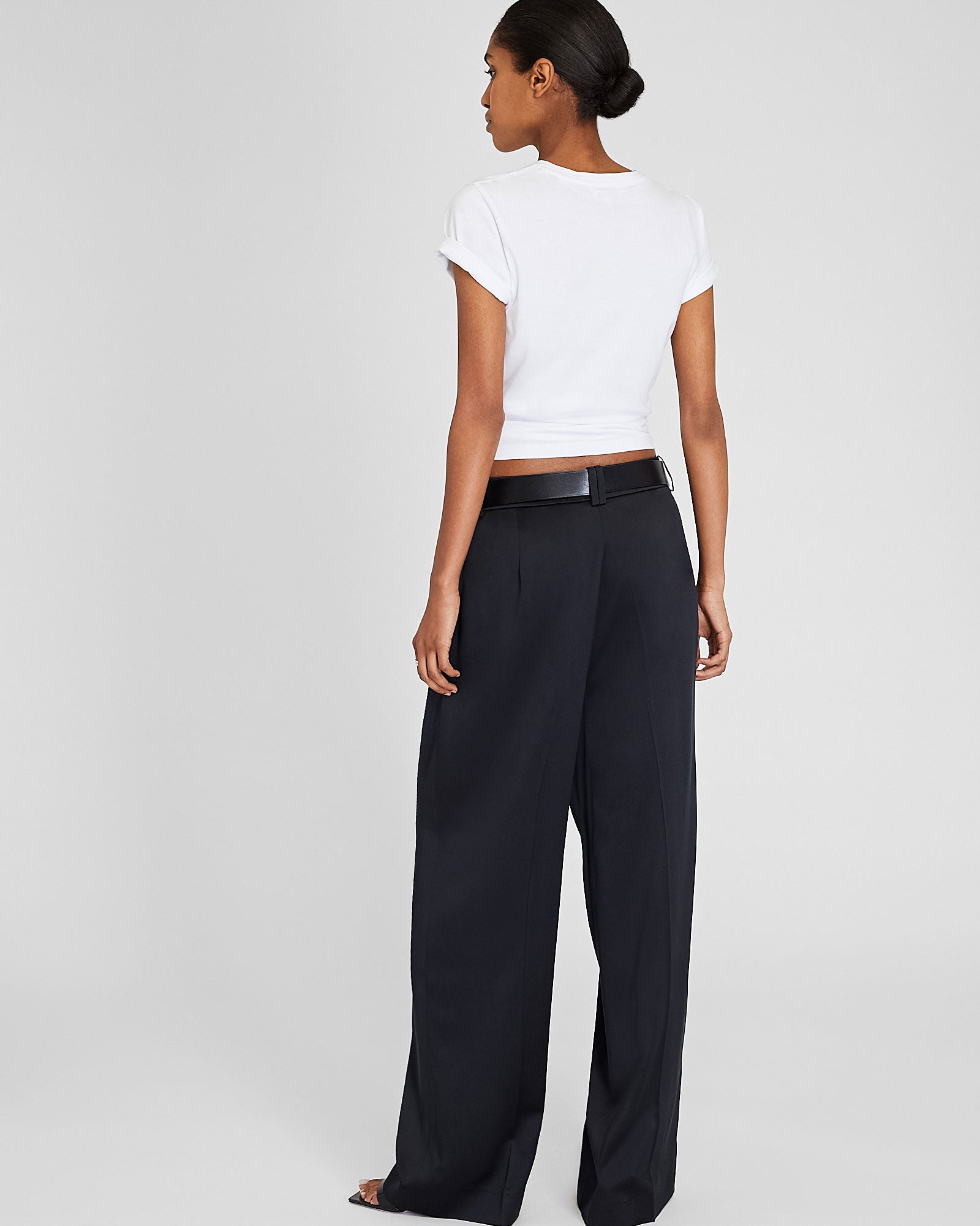 CLUB MONACO - Silk Charmeuse Pleated Pant - Black