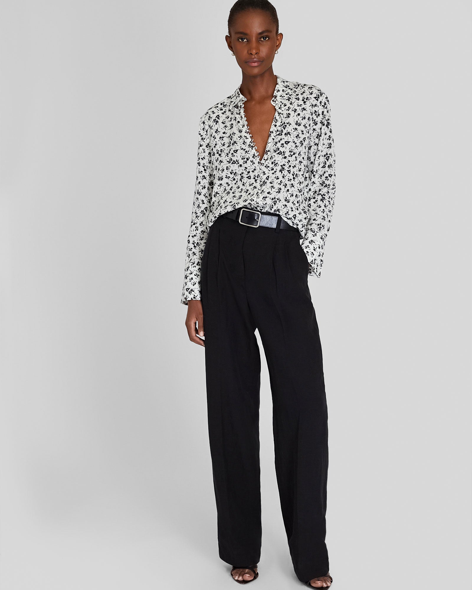 CLUB MONACO - Printed Helek Silk Shirt - White