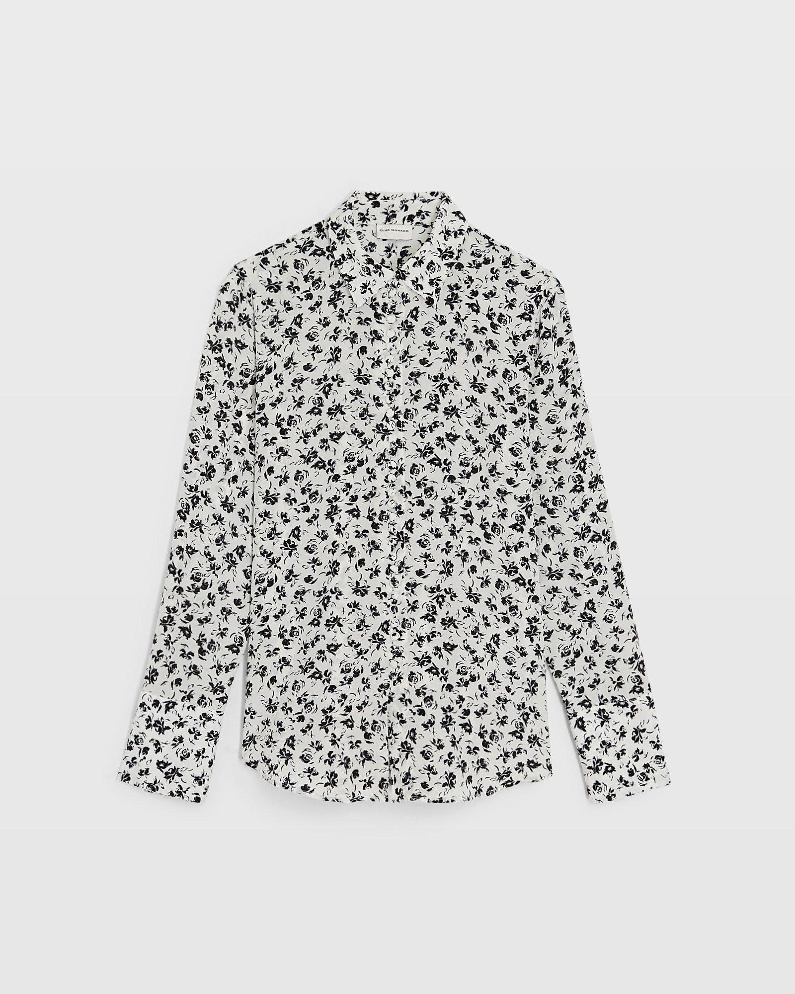 CLUB MONACO - Printed Helek Silk Shirt - White