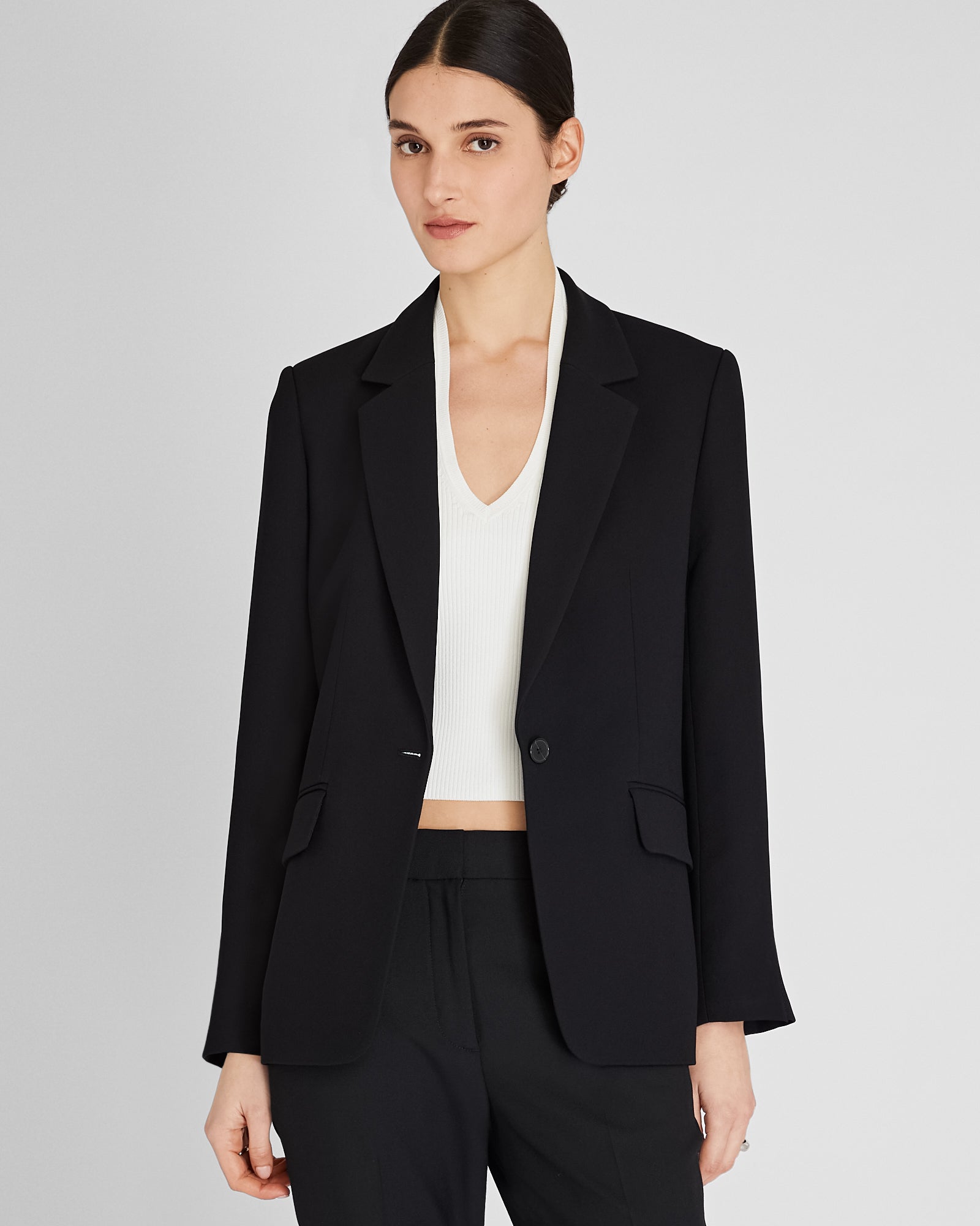 CLUB MONACO - Relaxed Single-Breasted Crepe Blazer - Black