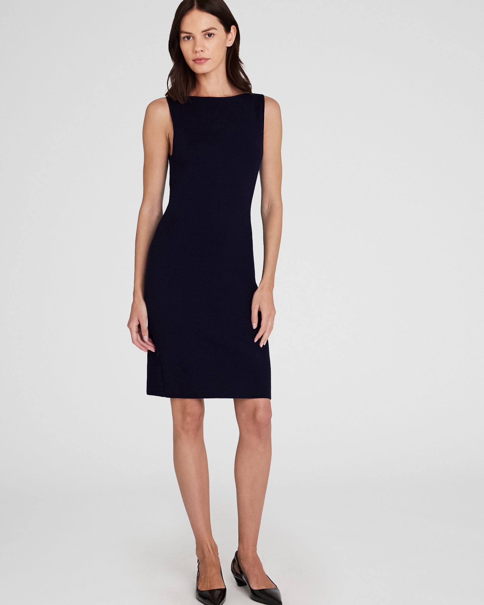CLUB MONACO - Merino Boat Neck Mini Dress - Marine