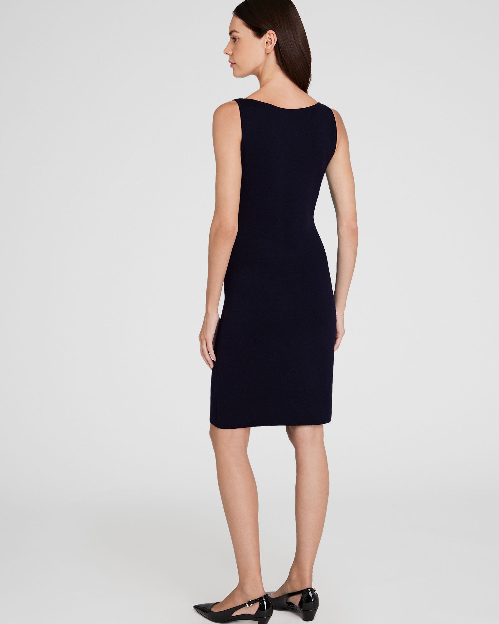 CLUB MONACO - Merino Boat Neck Mini Dress - Marine