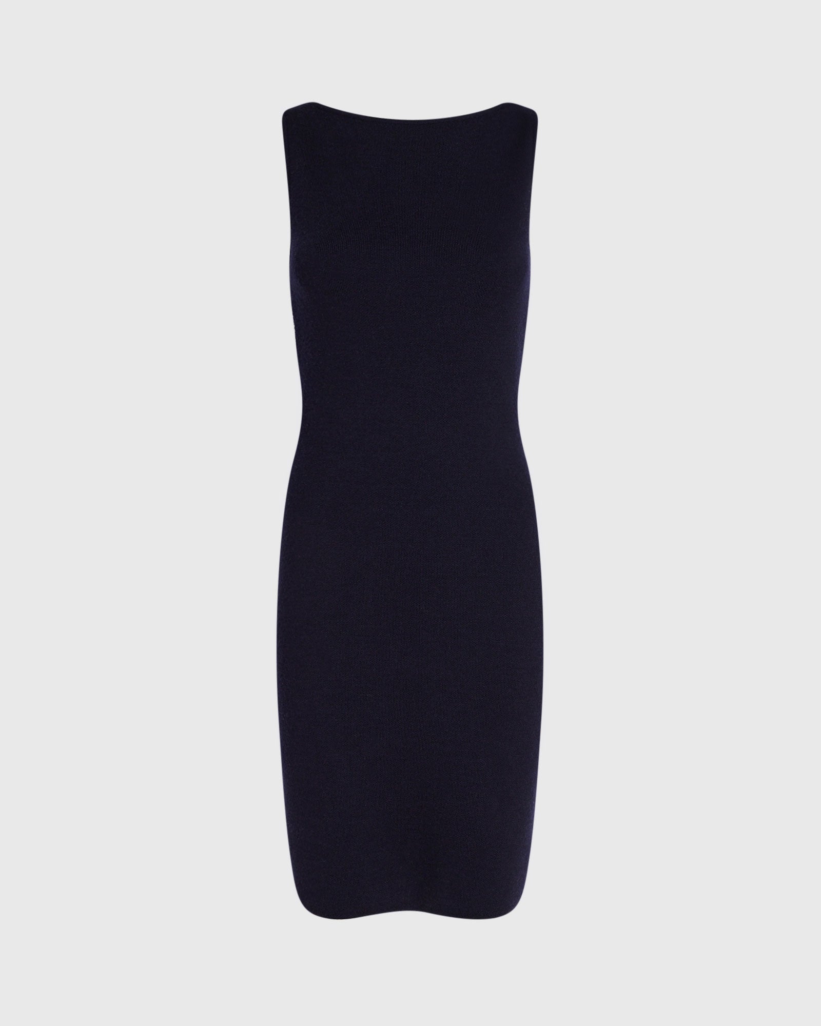CLUB MONACO - Merino Boat Neck Mini Dress - Marine