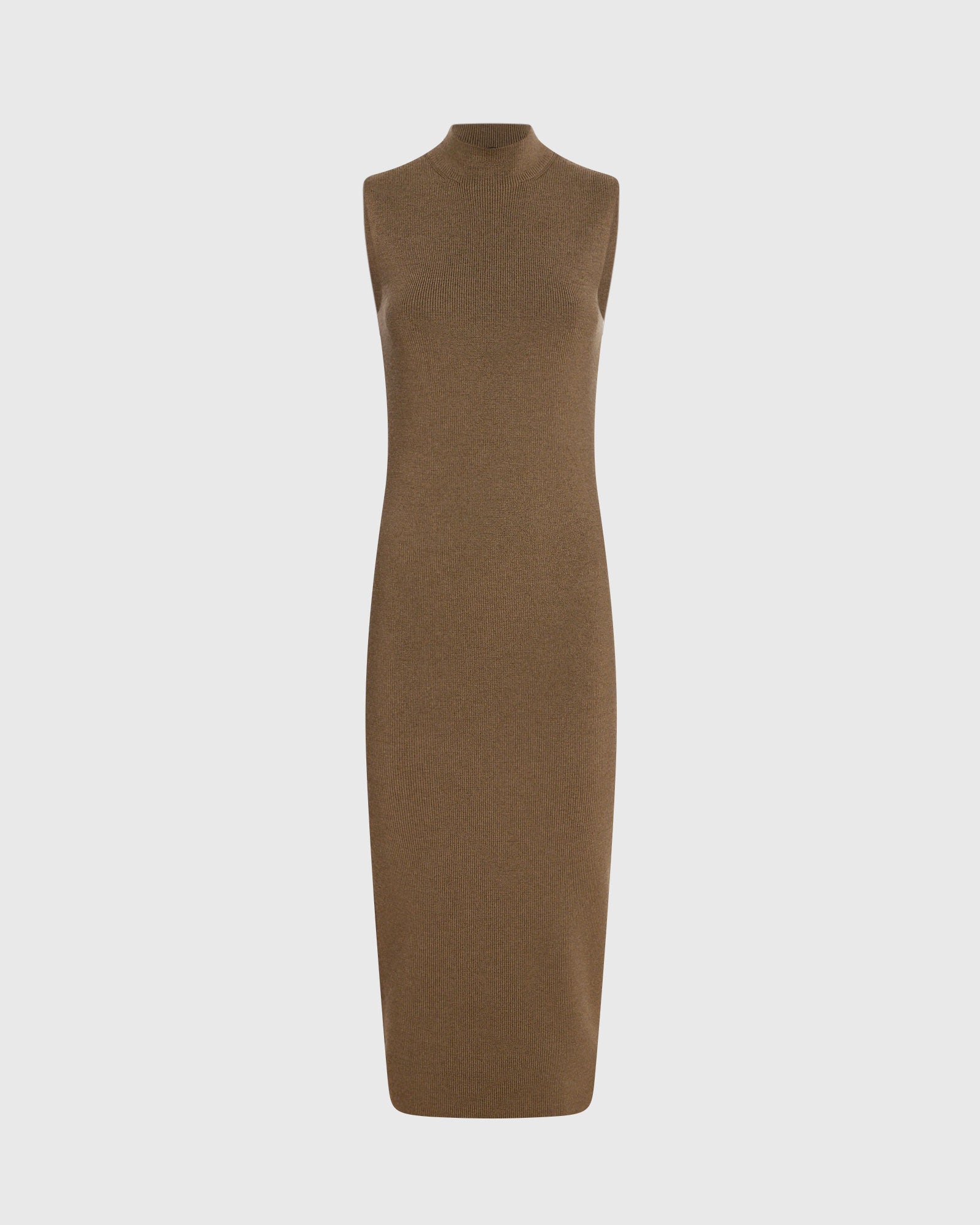 CLUB MONACO - Robe à col cheminée côtelée en mérinos - Noyau d'Olive