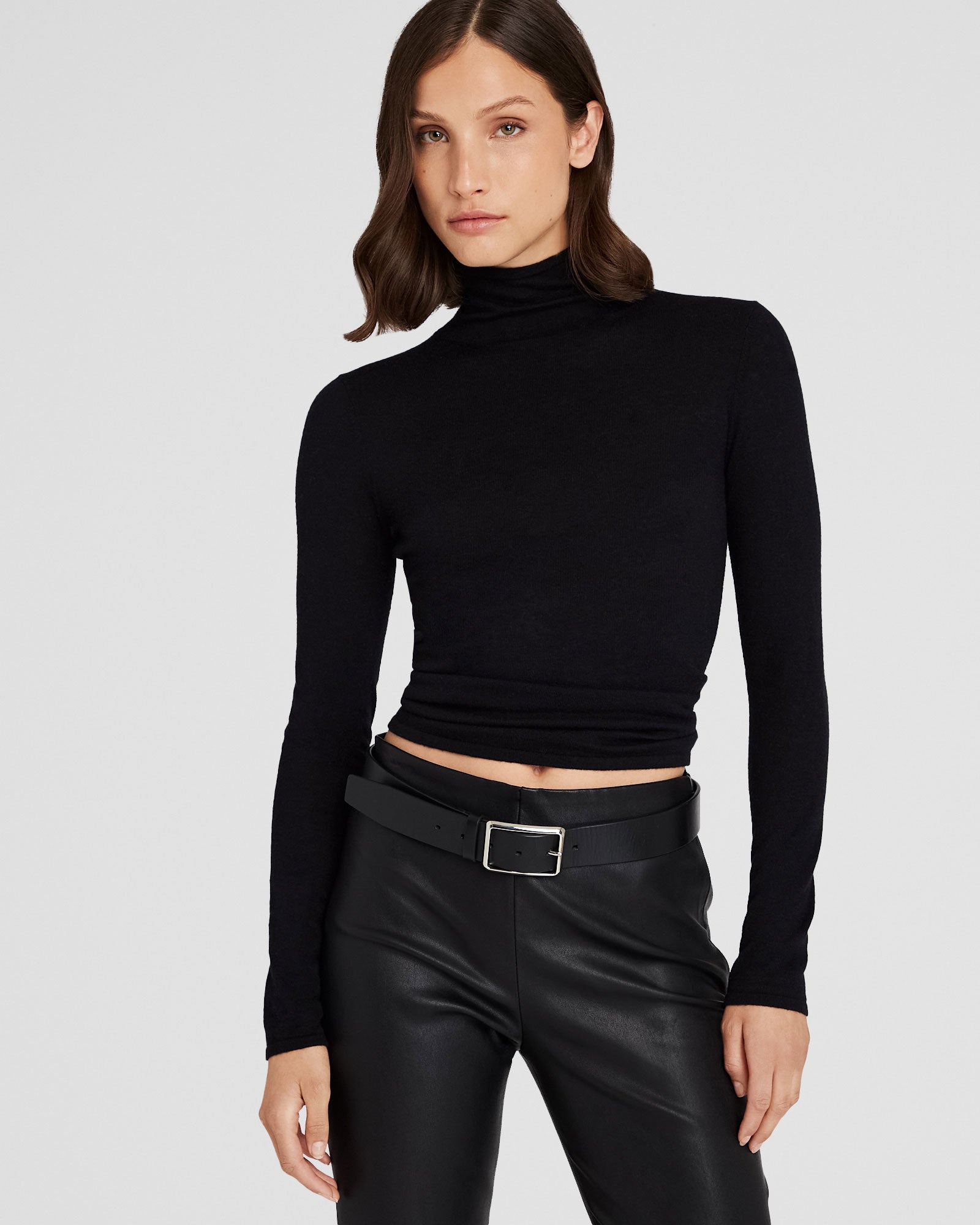CLUB MONACO - Col roulé ajusté en cachemire - Noir