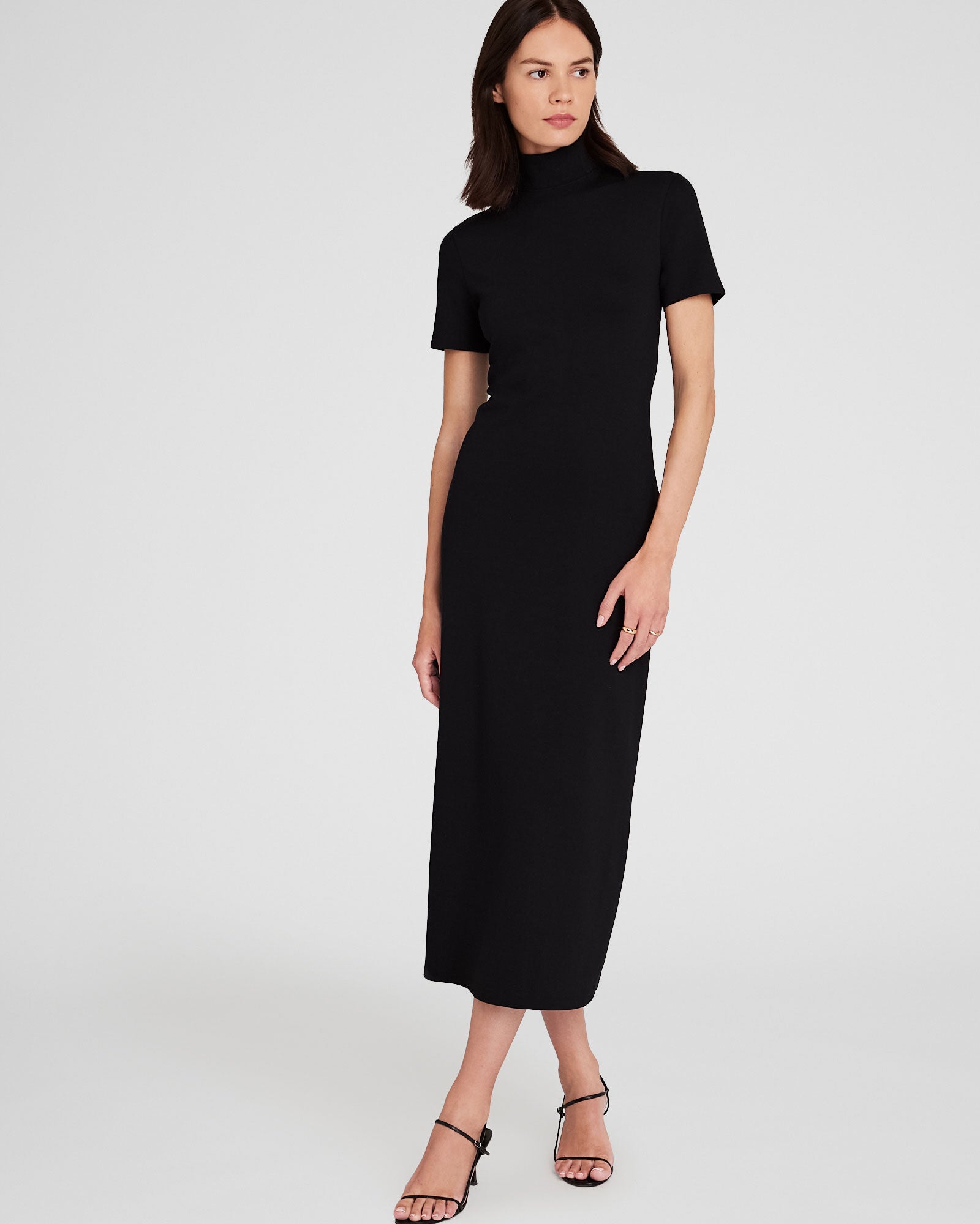 CLUB MONACO - Mockneck Knit Maxi Dress - Black